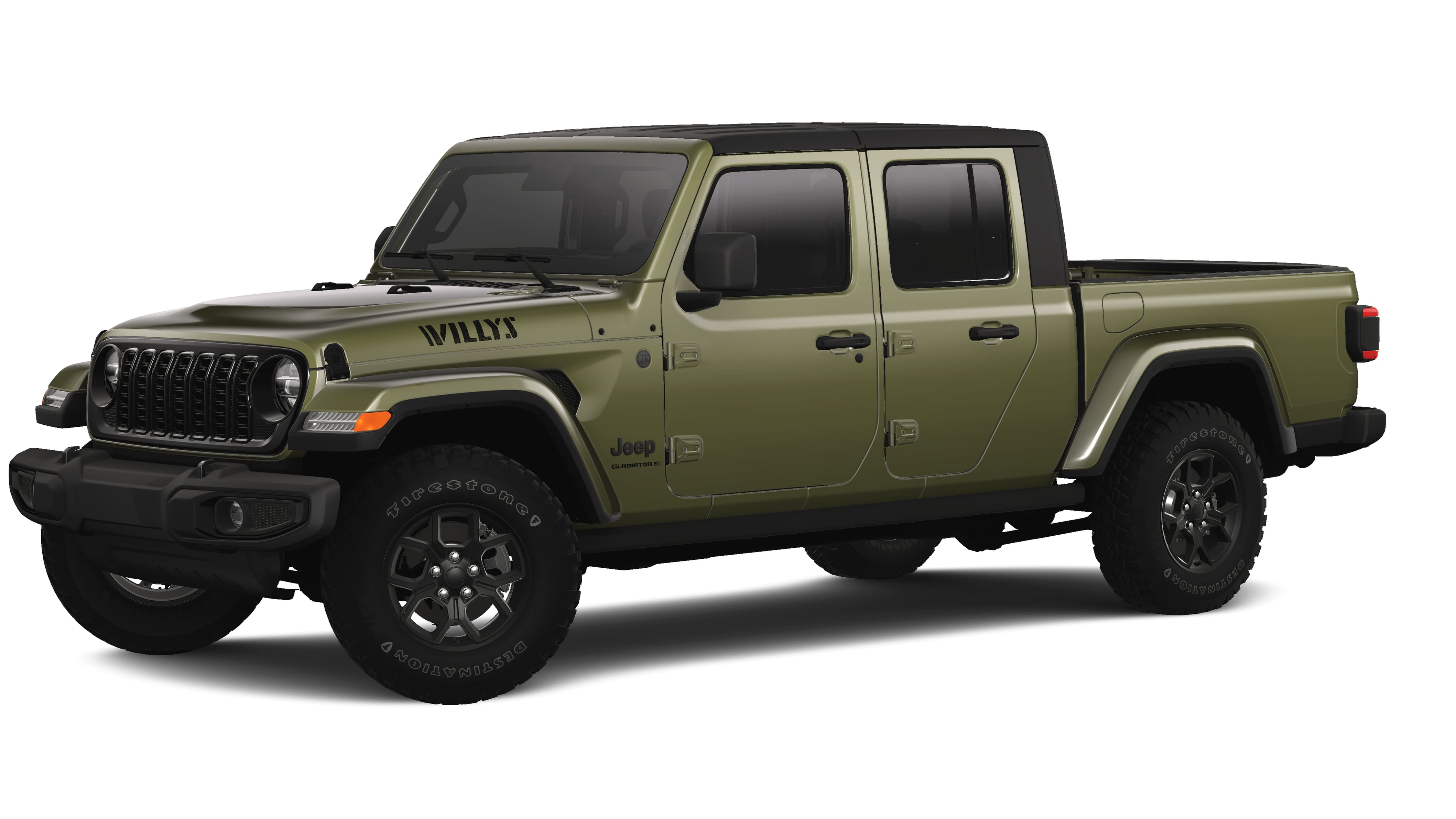 2025 Jeep Gladiator Willys 4x4 in 41 Exterior Paint — front three-quarter view