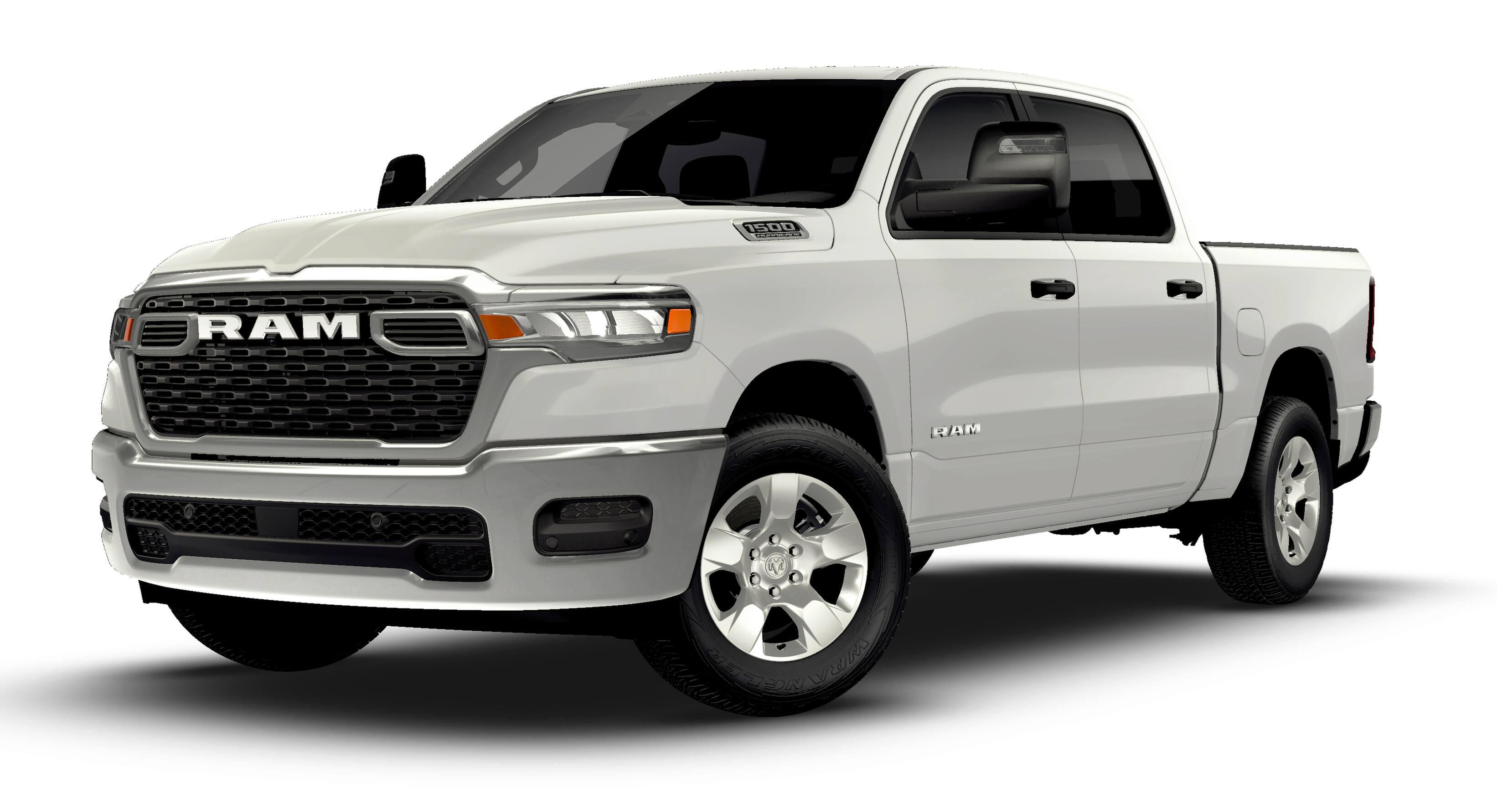 2026 RAM 1500 Tradesman in Bright White Clear-Coat Exterior Paint — front three-quarter view