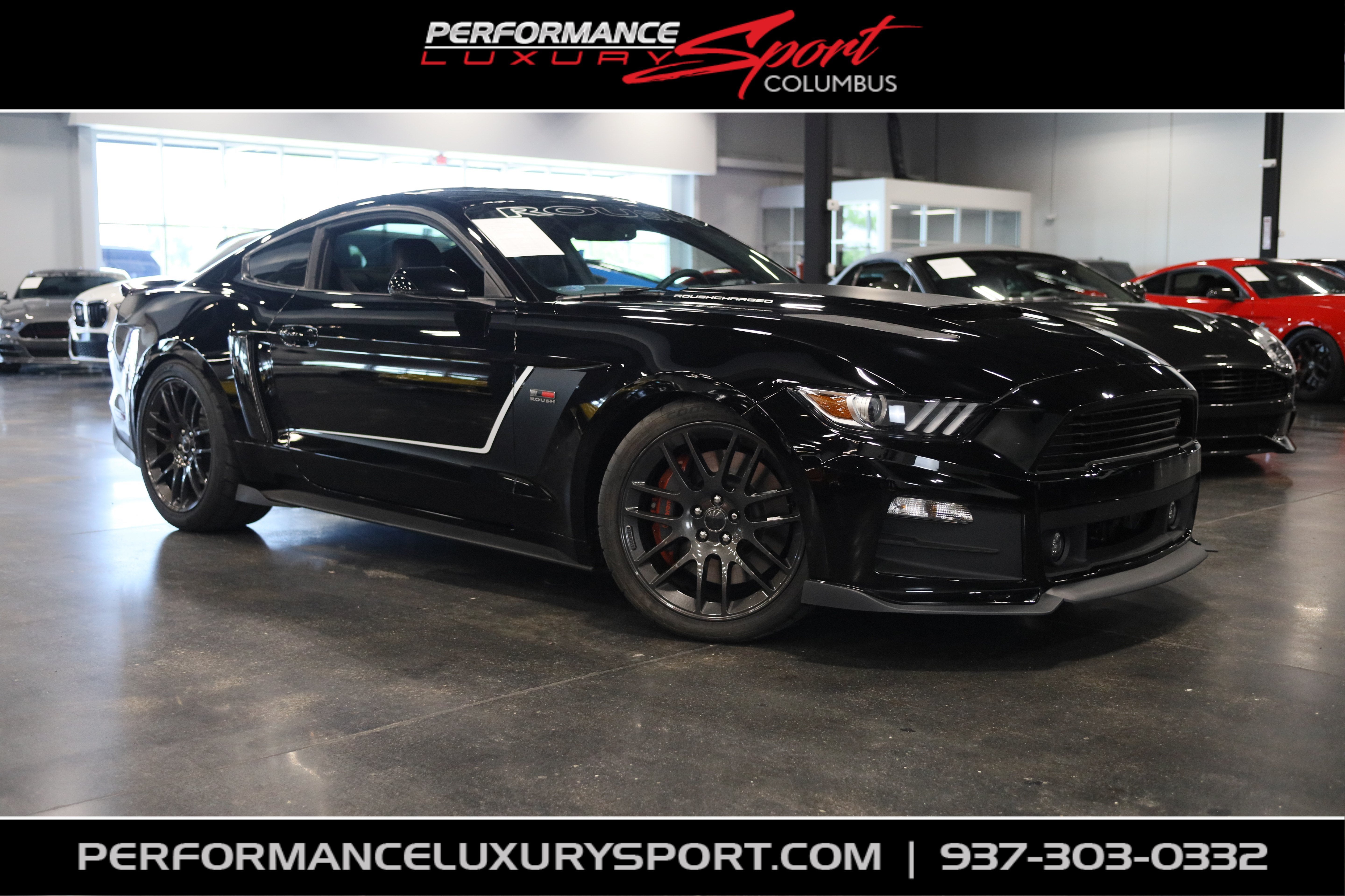 2017 Ford Mustang GT Premium Roush Stage 3 in Shadow Black — front three-quarter view