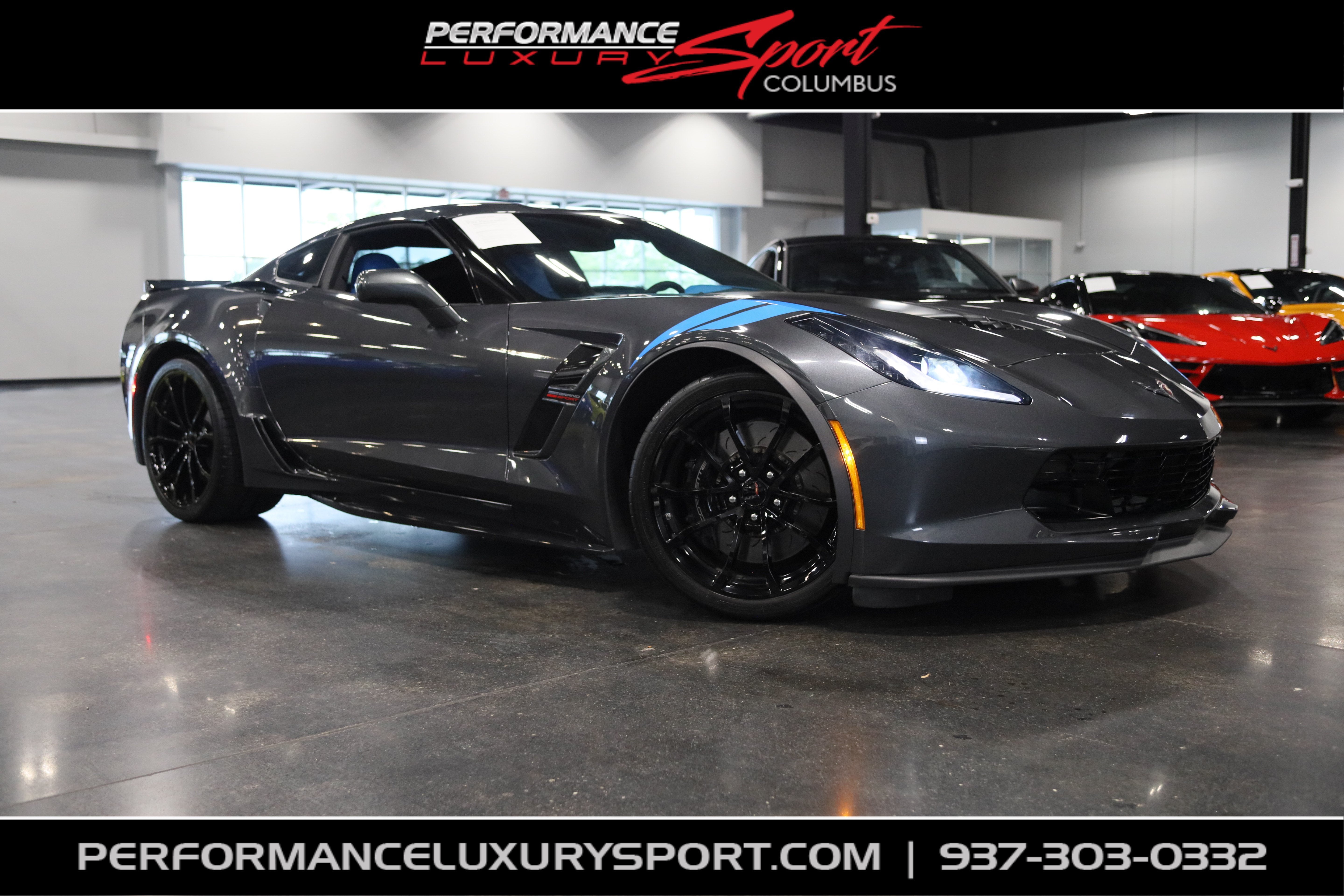 2017 Chevrolet Corvette Grand Sport 3LT in Watkins Glen Gray Metallic — front three-quarter view