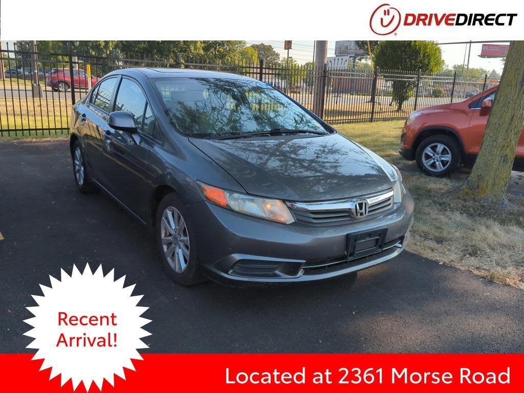 2012 Honda Civic EX in Polished Metal Metallic — front three-quarter view