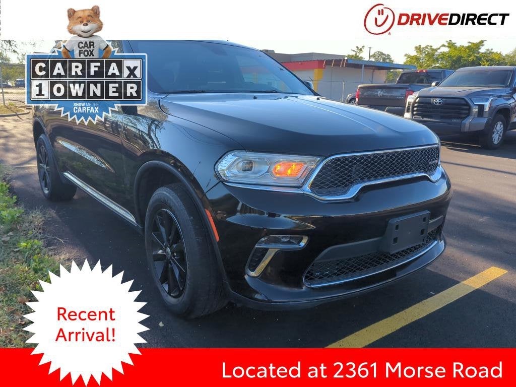 2021 Dodge Durango SXT Plus in Db Black Crystal Clearcoat — front three-quarter view