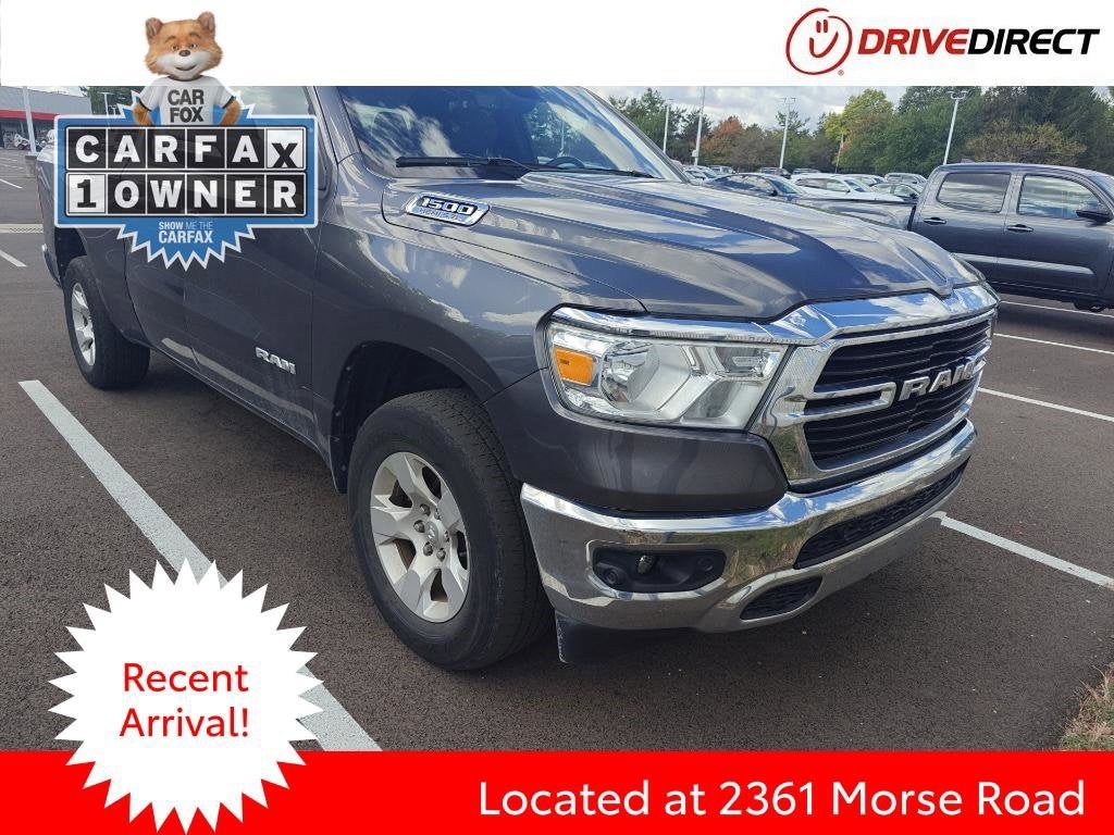 2021 RAM 1500 Big Horn/Lone Star in Granite Crystal Metallic Clearcoat — front three-quarter view