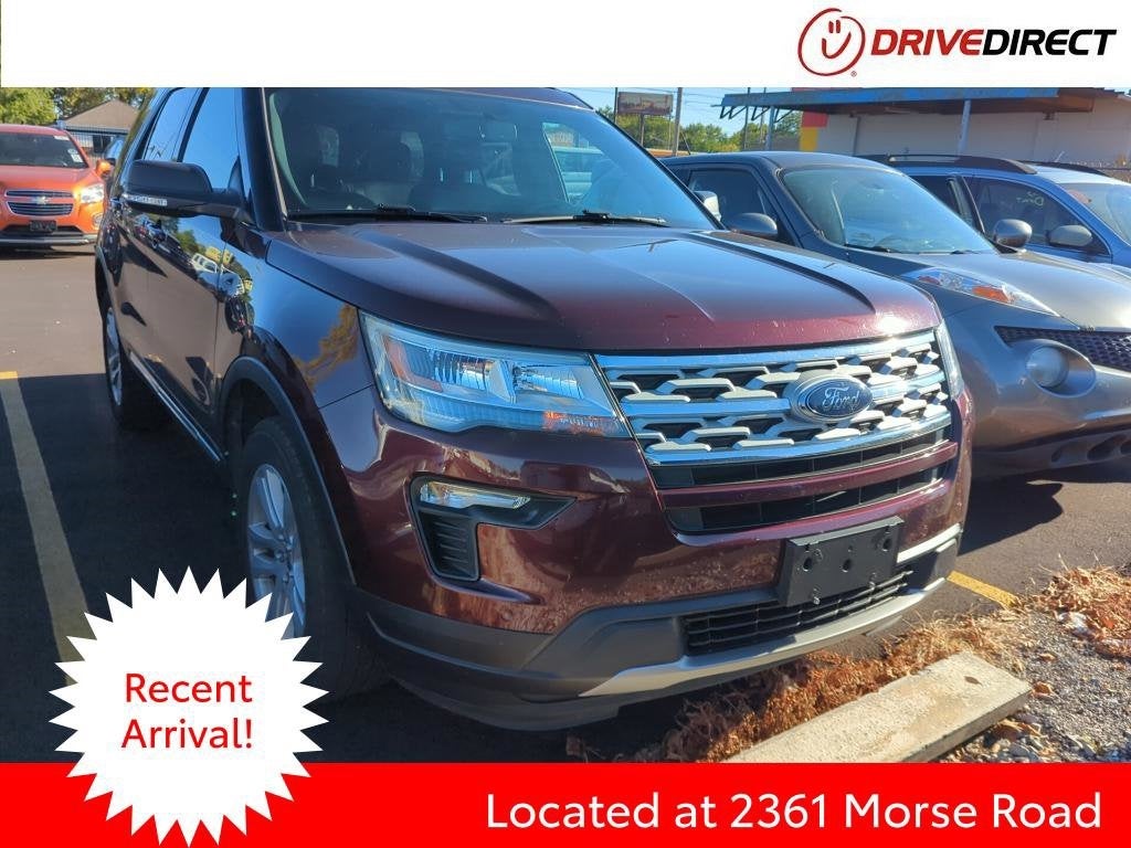 2019 Ford Explorer XLT in Burgundy — front three-quarter view