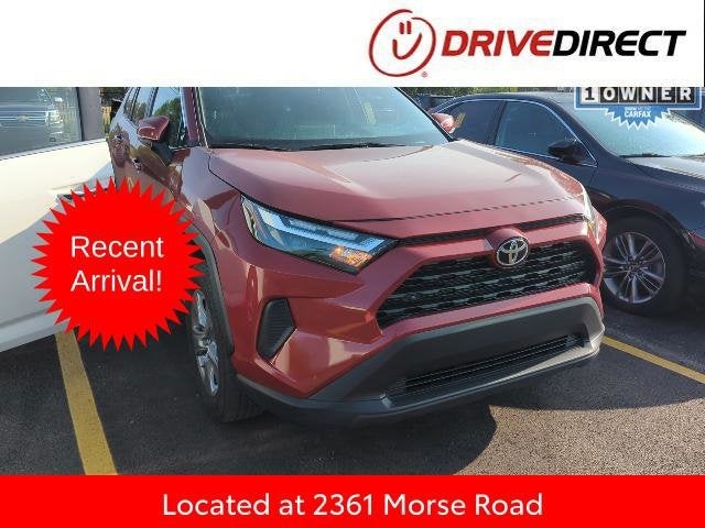 2022 Toyota RAV4 XLE in Ruby Flare Pearl — front three-quarter view