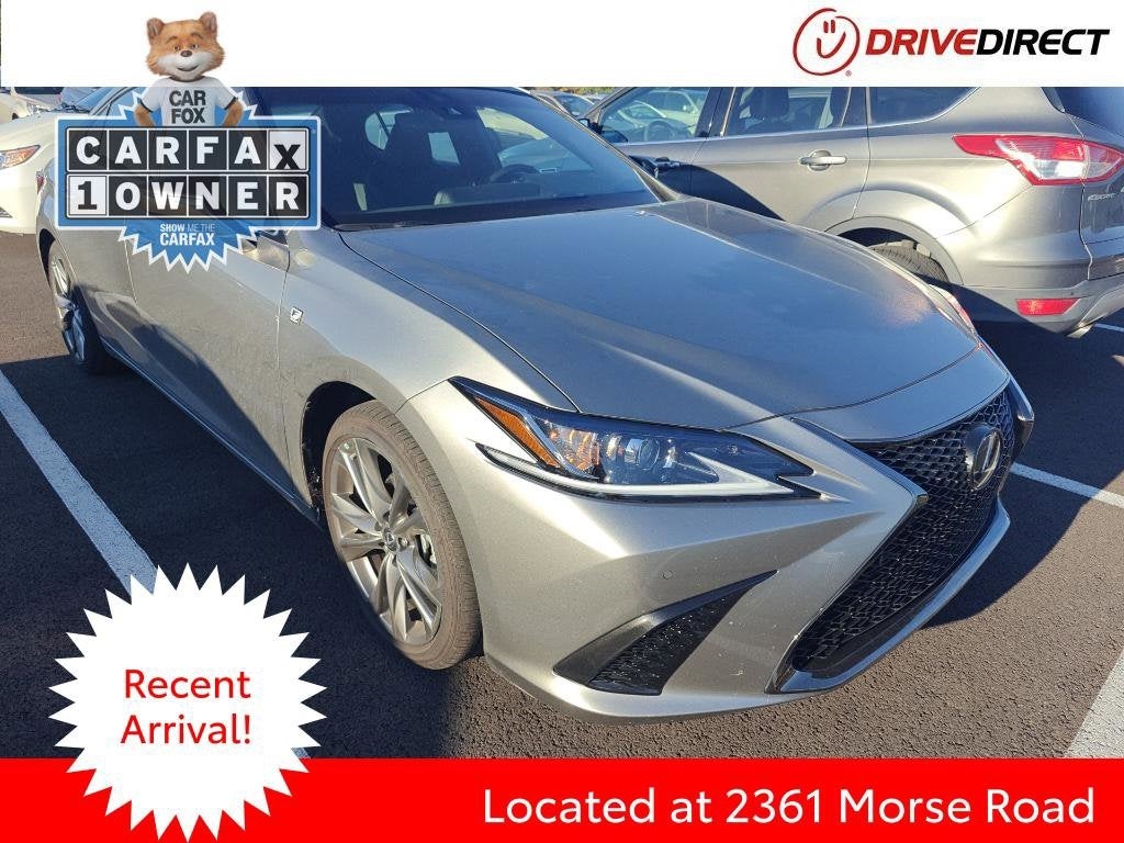 2021 Lexus ES 350 F Sport in Atomic Silver — front three-quarter view