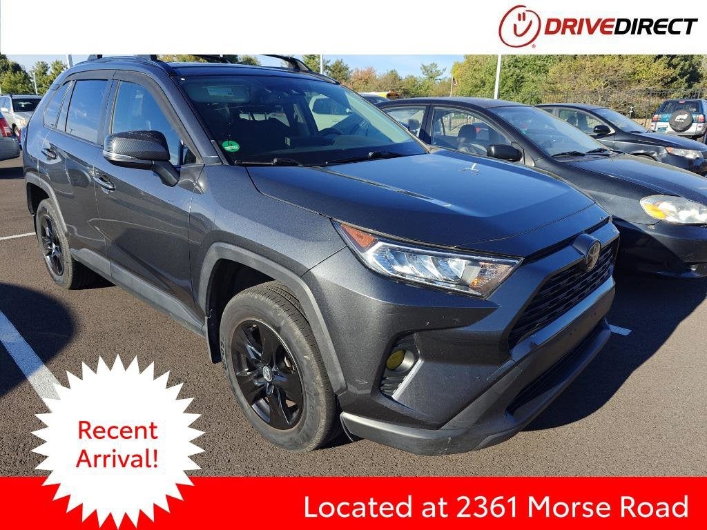 2019 Toyota RAV4 XLE in Magnetic Gray Metallic — front three-quarter view