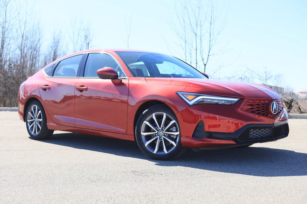 2026 Acura Integra Base in Performance Red Pearl — front three-quarter view