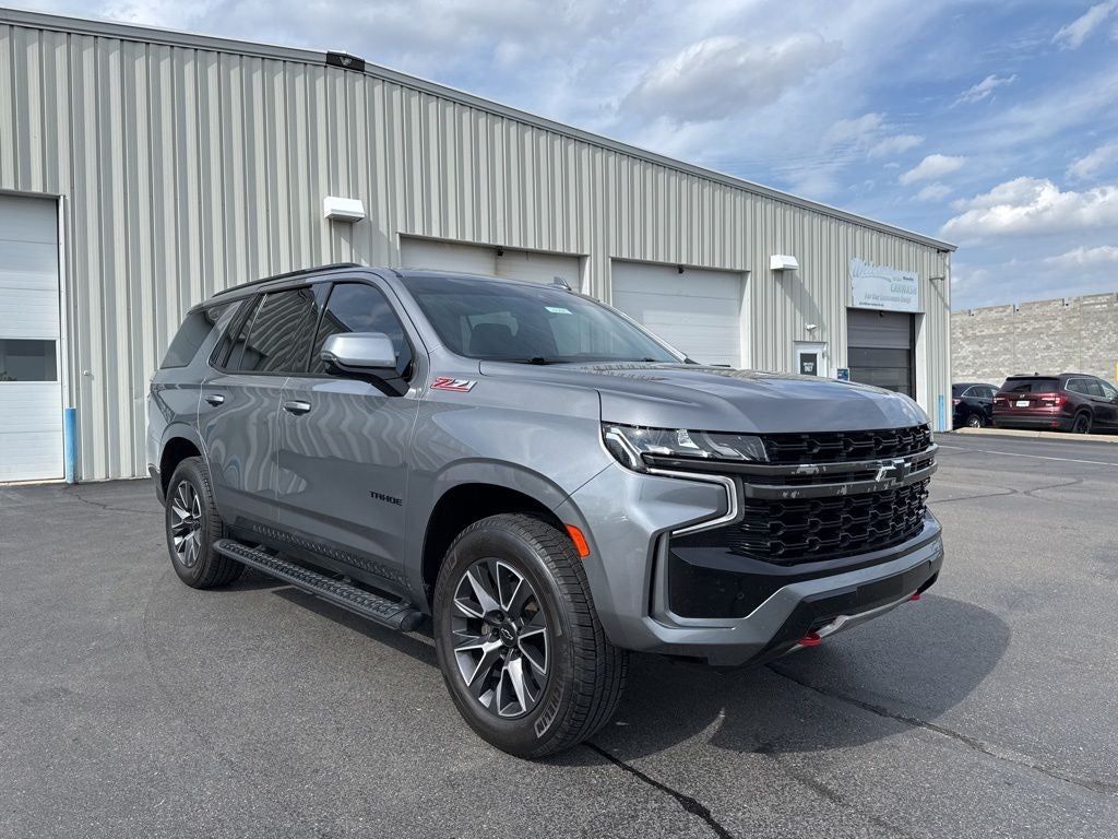 2021 Chevrolet Tahoe Z71 in Satin Steel Metallic — front three-quarter view