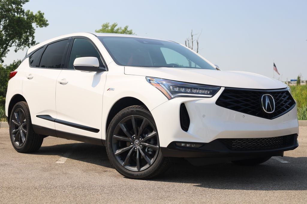 2025 Acura RDX A-Spec Package SH-AWD in Platinum White Pearl — front three-quarter view