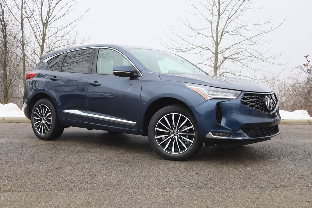 2026 Acura RDX Advance Package SH-AWD in Canyon River Blue — front three-quarter view