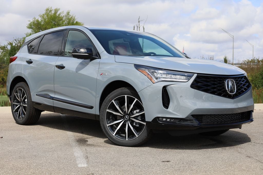 2026 Acura RDX A-Spec Advance Package SH-AWD in Urban Gray Pearl — front three-quarter view