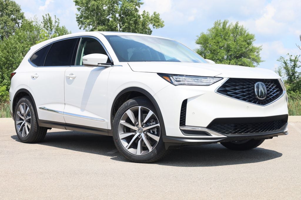 2026 Acura MDX Technology Package SH-AWD in Platinum White Pearl — front three-quarter view