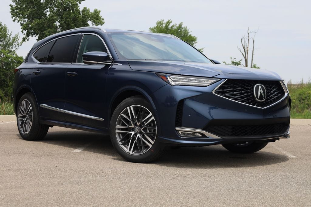 2026 Acura MDX Advance Package SH-AWD in Canyon River Blue — front three-quarter view