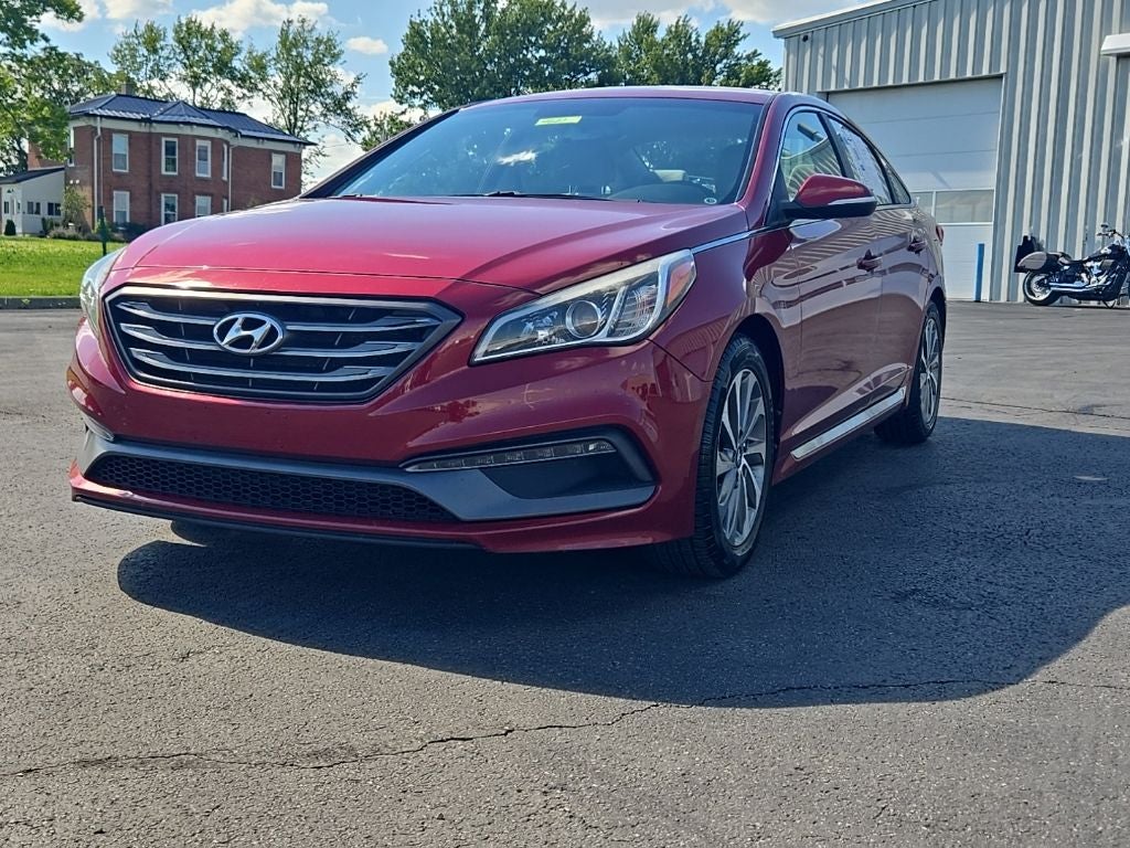 2015 Hyundai Sonata — rear three-quarter view