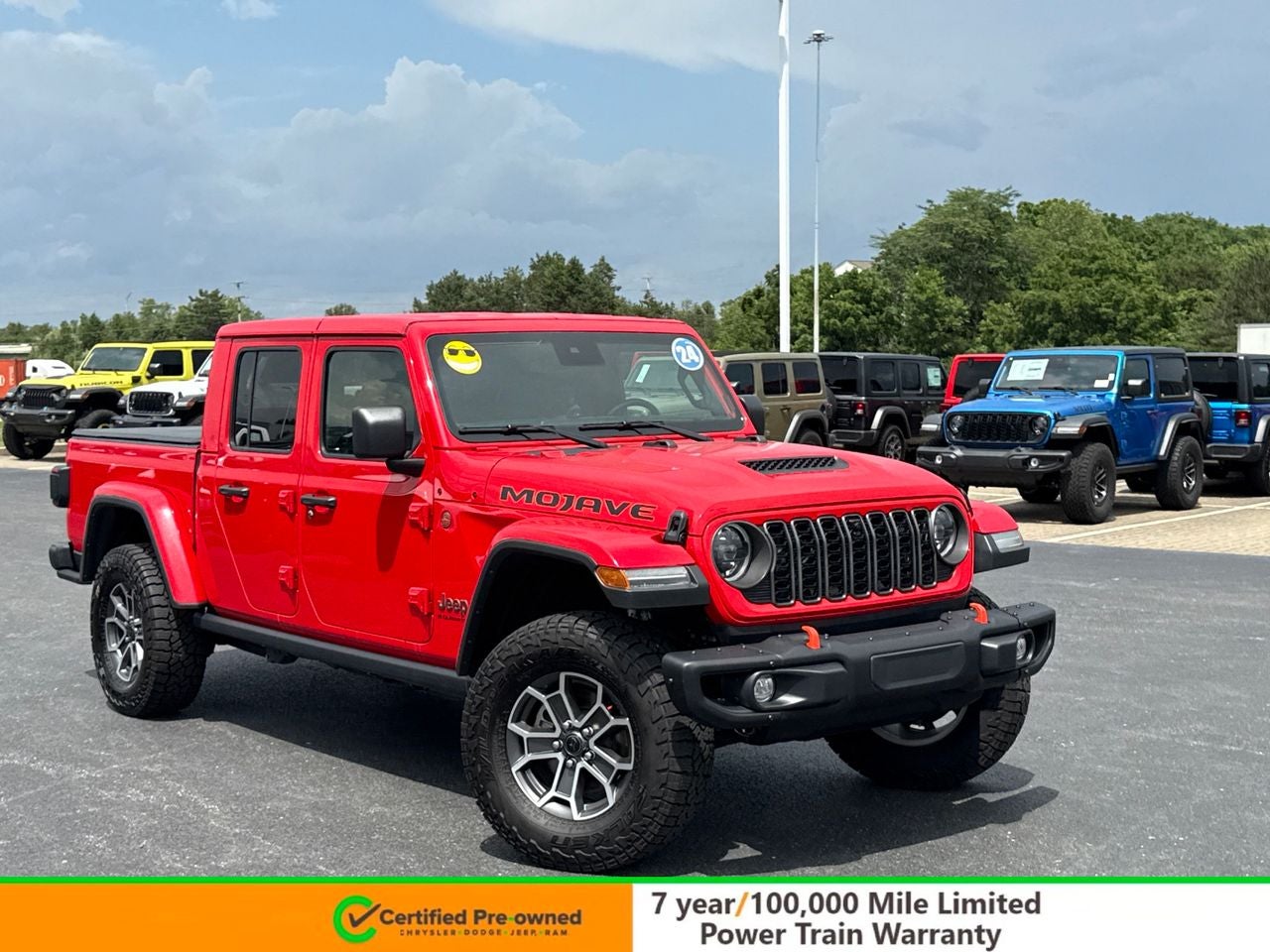 2024 Jeep Gladiator Mojave X in Firecracker Red Clearcoat — front three-quarter view