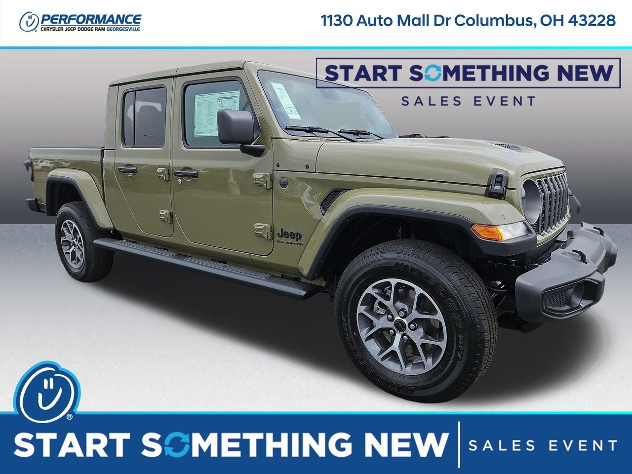 2025 Jeep Gladiator GLADIATOR SPORT S 4X4 in 41 Exterior Paint — front three-quarter view