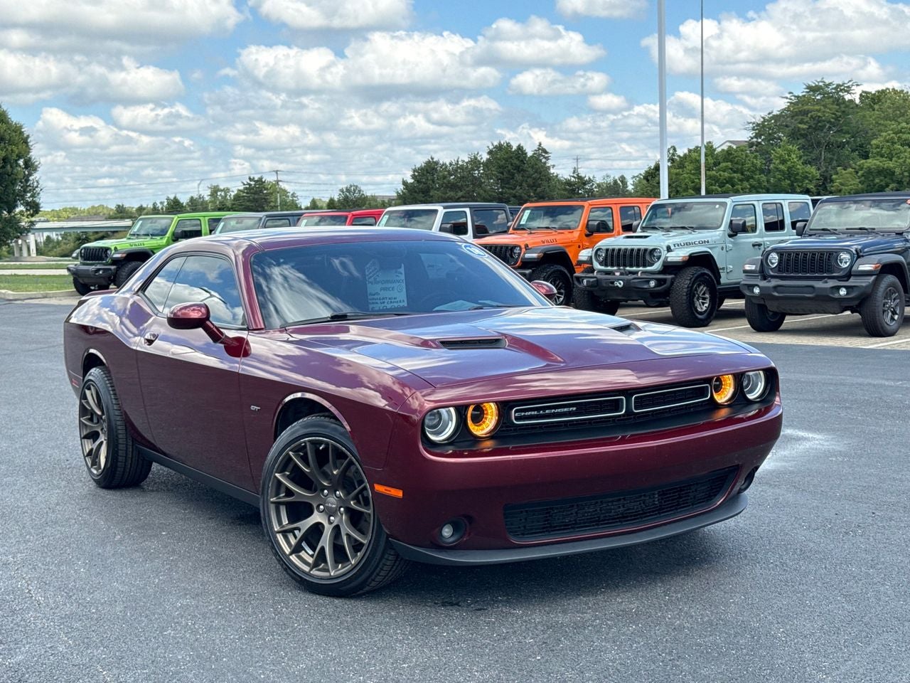 2018 Dodge Challenger GT AWD in Octane Red Pearlcoat — front three-quarter view