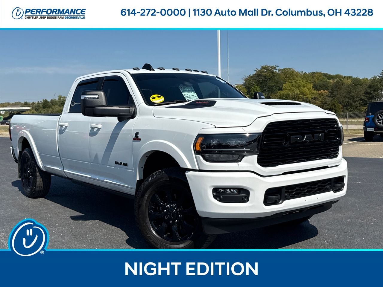 2024 RAM 3500 Limited Crew Cab 4x4 8' Box in Bright White Clearcoat — front three-quarter view