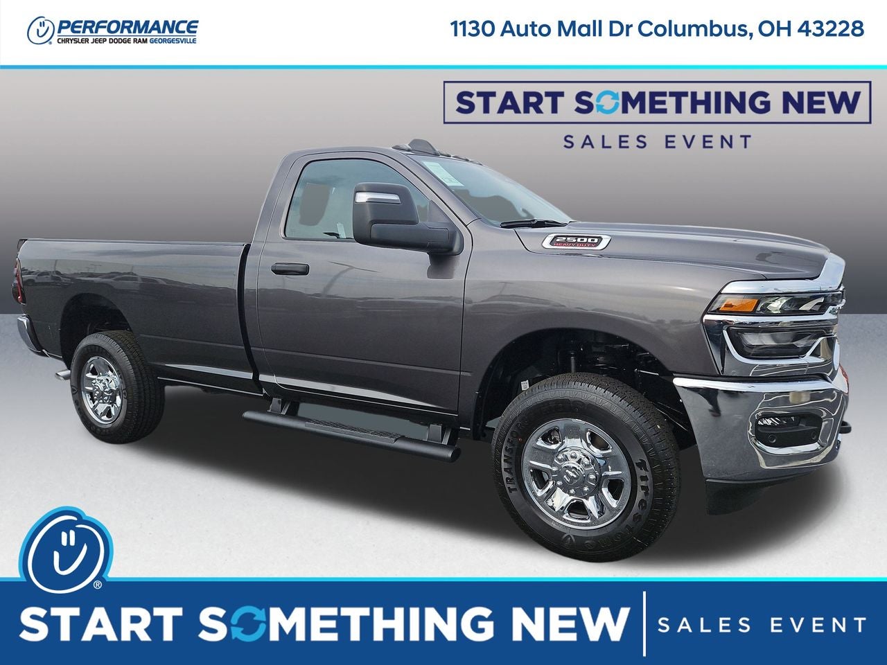 2025 RAM Ram 2500 RAM 2500 TRADESMAN REGULAR CAB 4X4 8' BOX in Granite Crystal Metallic Clear-Coat Exterior Paint — front three-quarter view