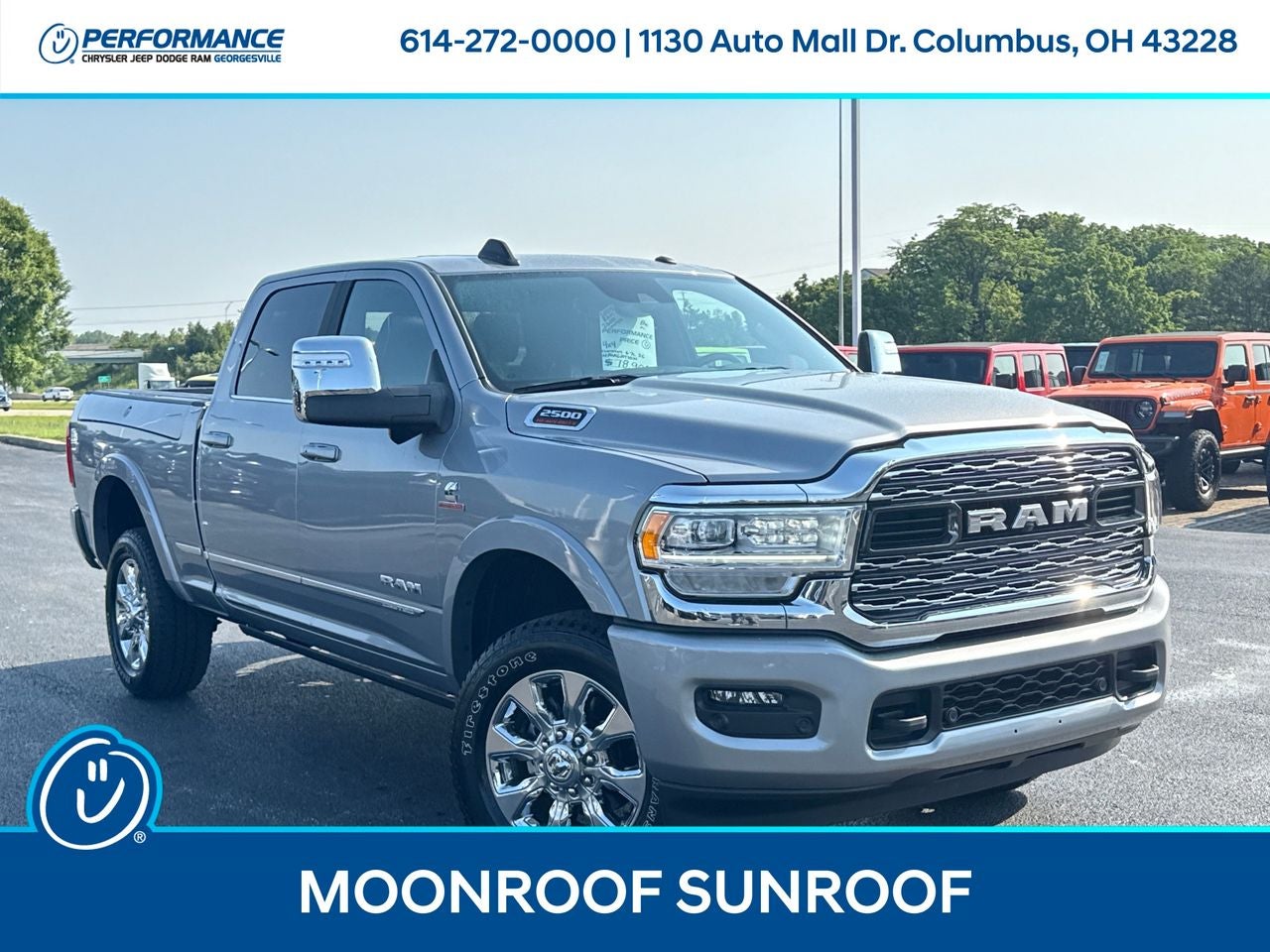 2024 RAM 2500 Limited Crew Cab 4x4 6'4' Box in Billet Silver Metallic Clearcoat — front three-quarter view