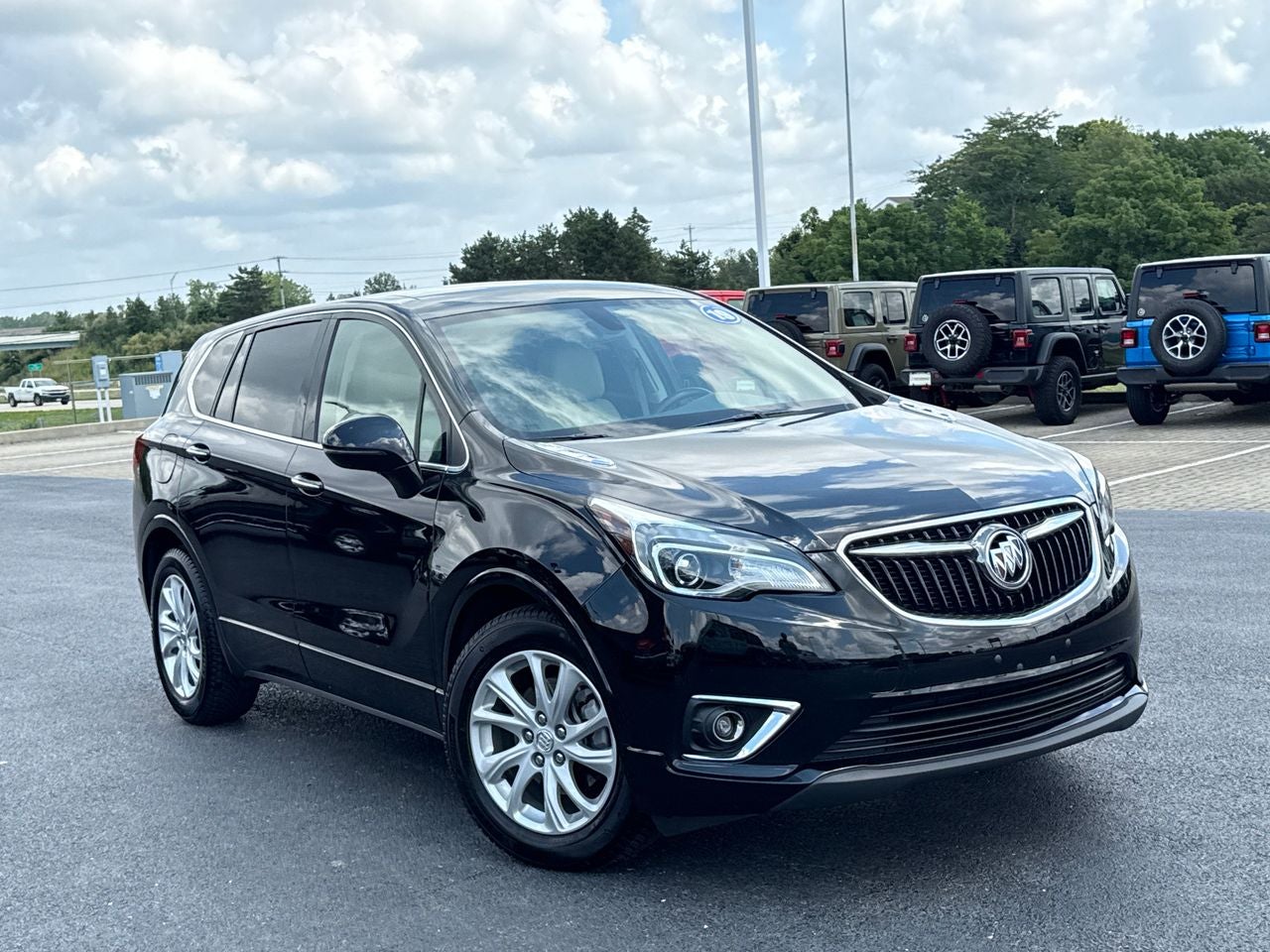 2019 Buick Envision FWD Preferred in Ebony Twilight Metallic — front three-quarter view