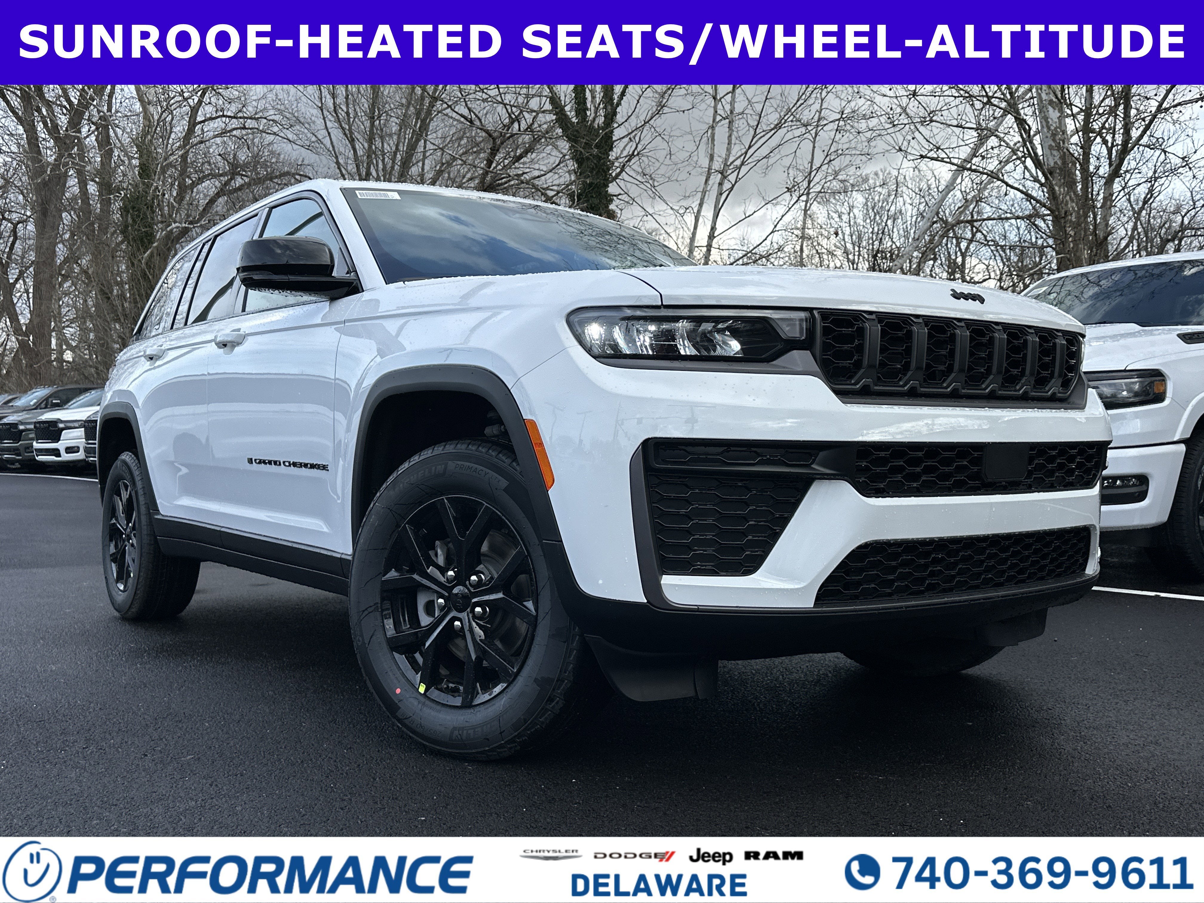 2026 Jeep Grand Cherokee Altitude in Bright White Clearcoat — front three-quarter view