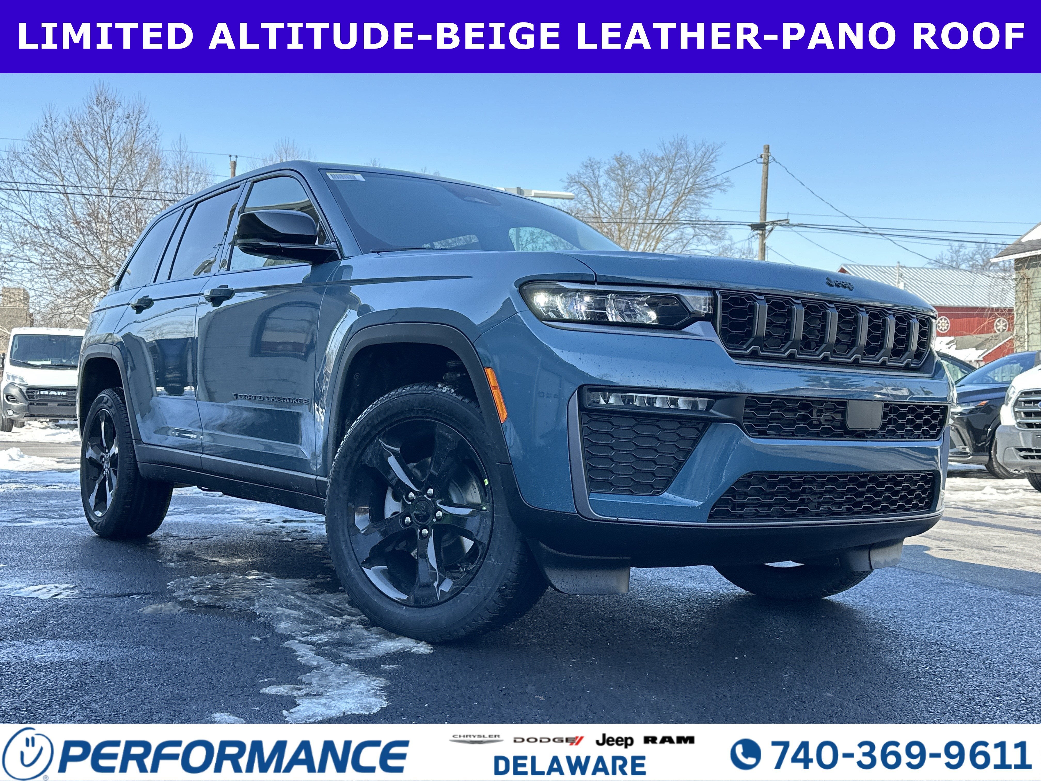 2026 Jeep Grand Cherokee Limited in Steel Blue — front three-quarter view