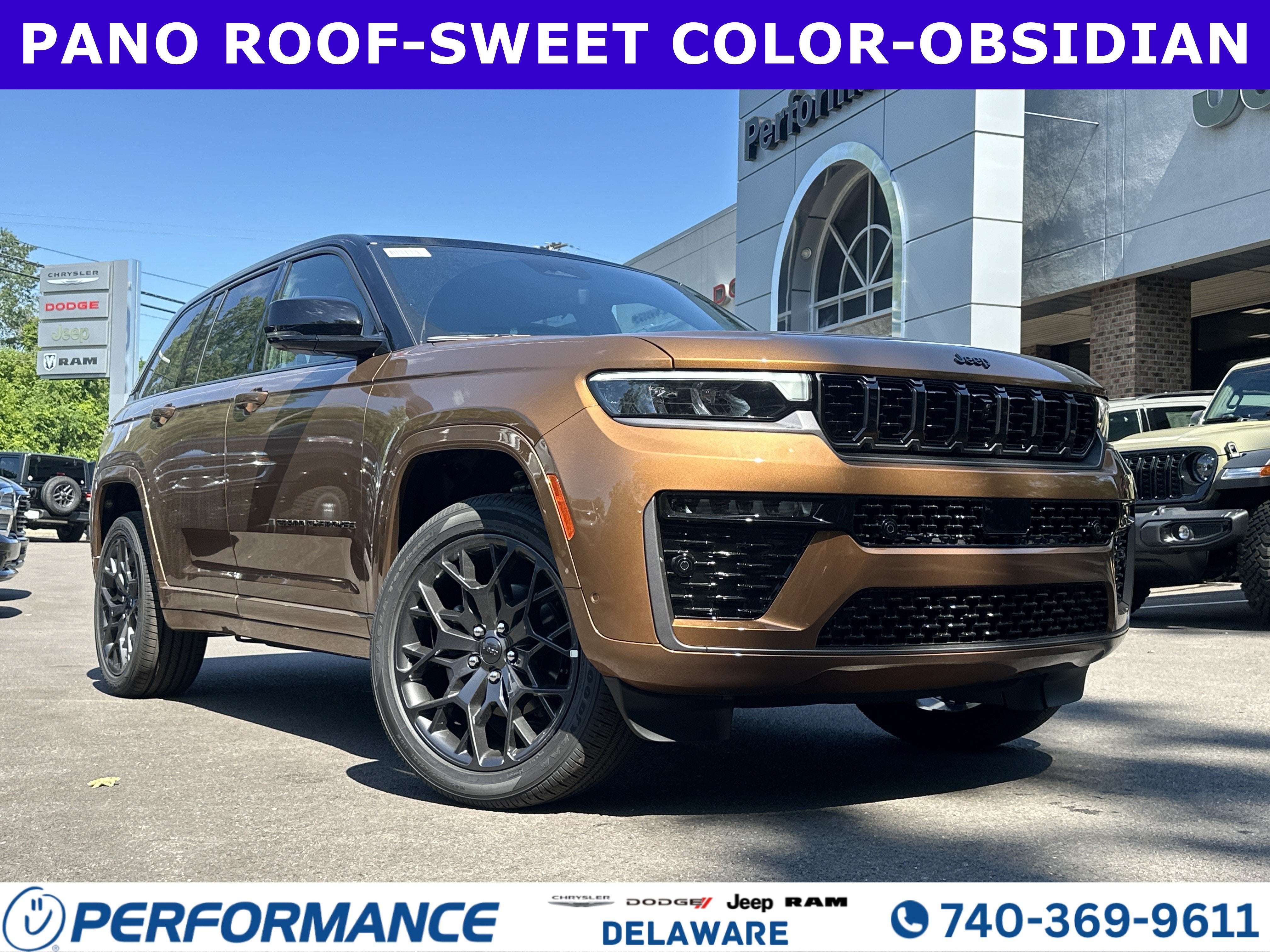 2026 Jeep Grand Cherokee Summit in Copper Shino Metallic Clearcoat — front three-quarter view