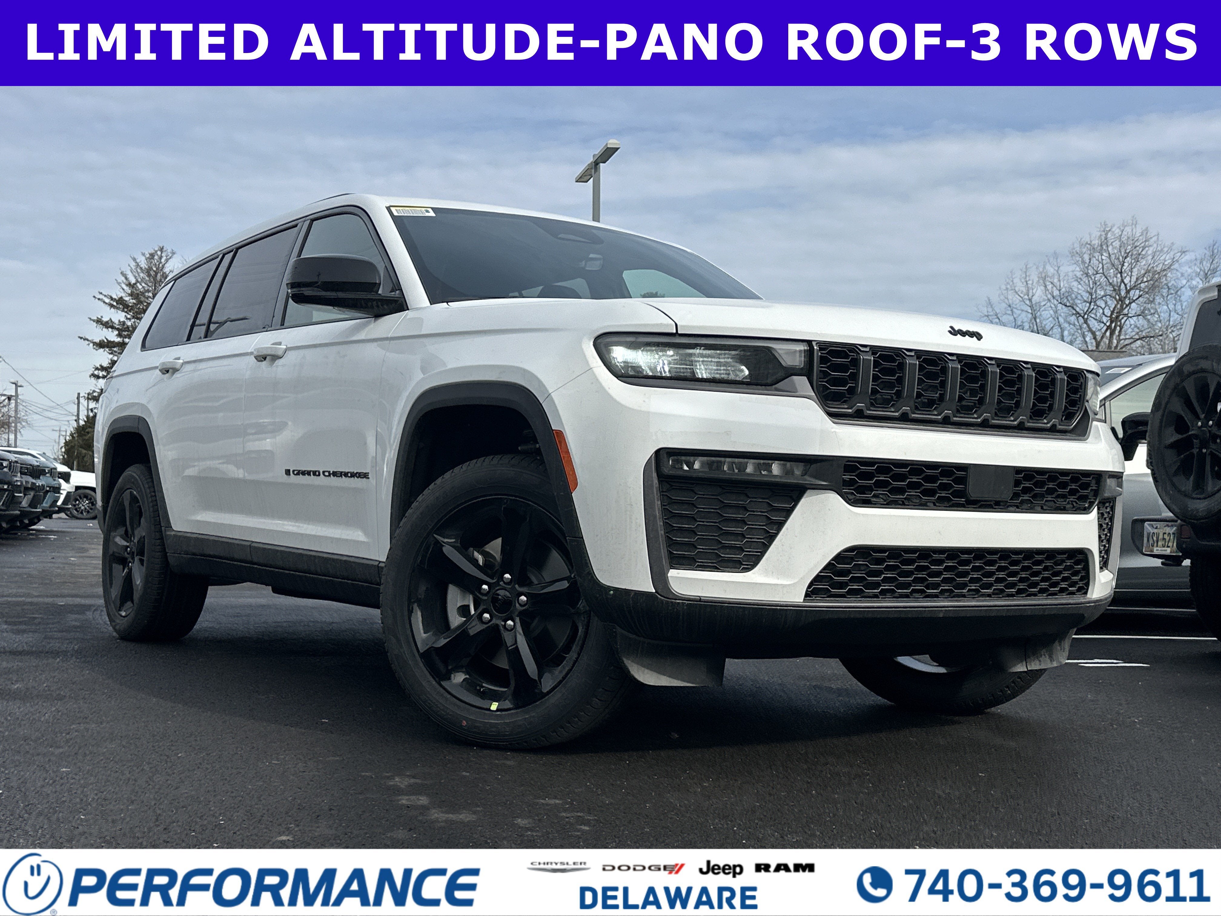 2026 Jeep Grand Cherokee L Limited in Bright White Clearcoat — front three-quarter view