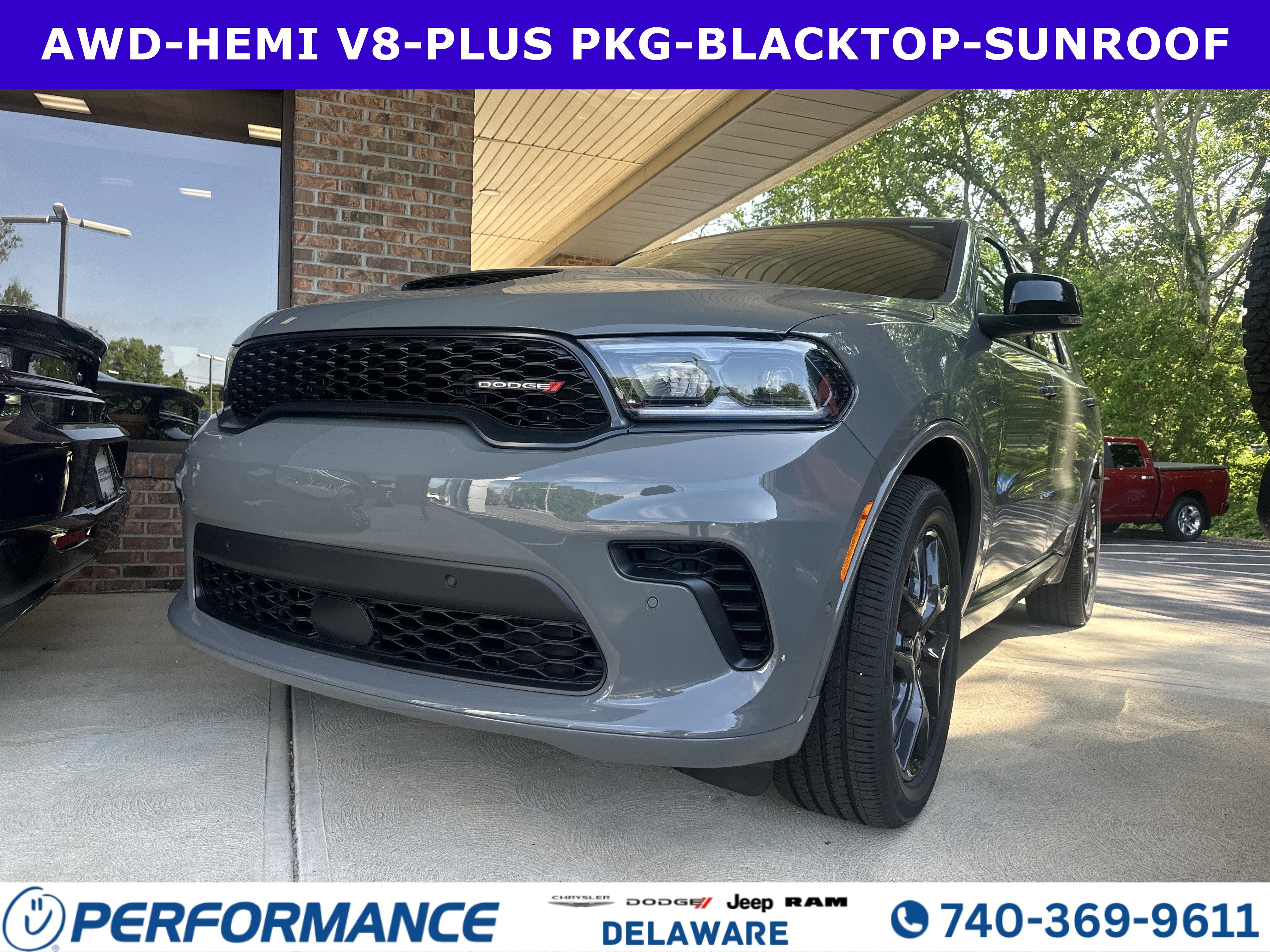 2026 Dodge Durango GT Plus HEMI V8 in Destroyer Gray Clearcoat — front three-quarter view