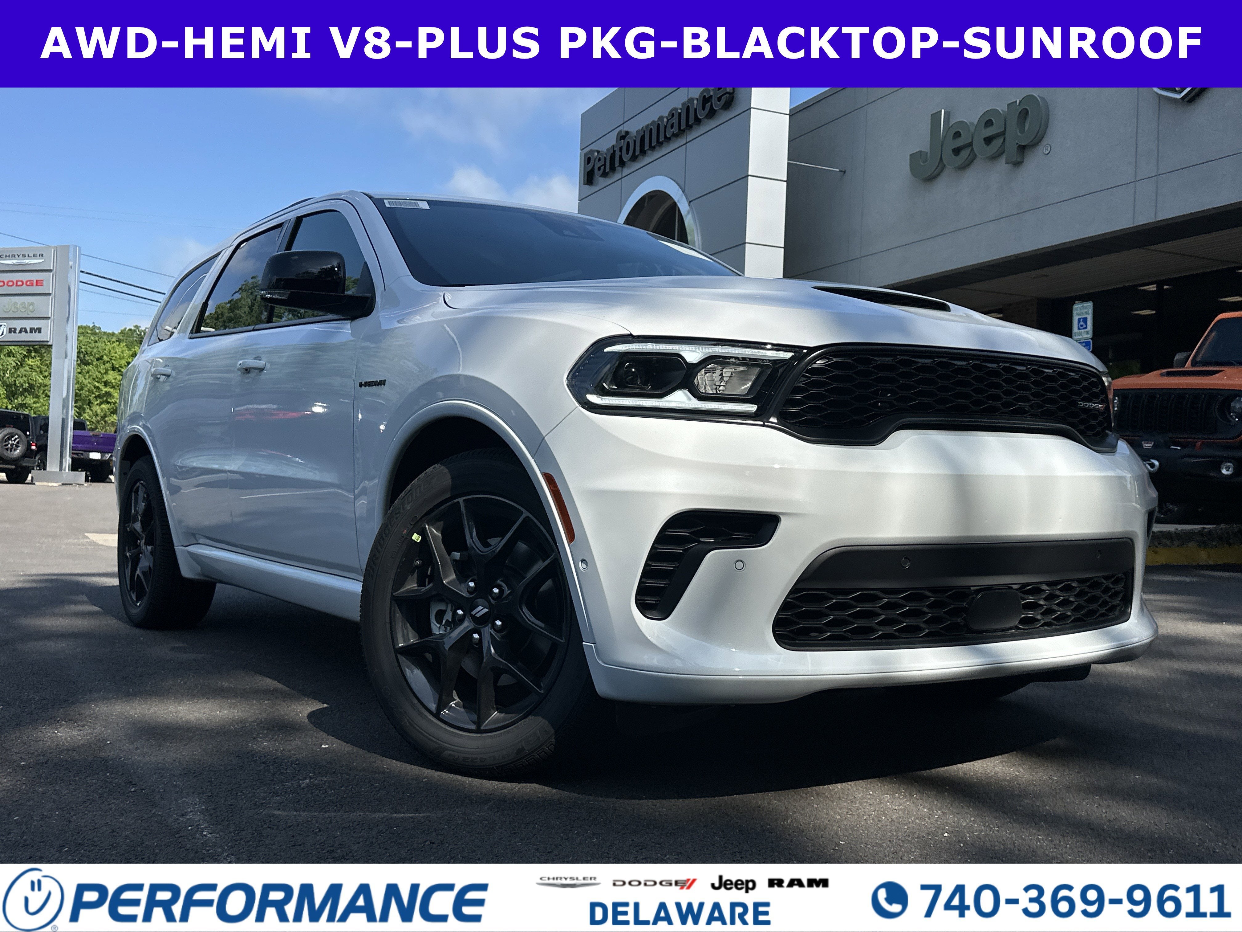 2026 Dodge Durango GT Plus HEMI V8 in White Knuckle Clearcoat — front three-quarter view