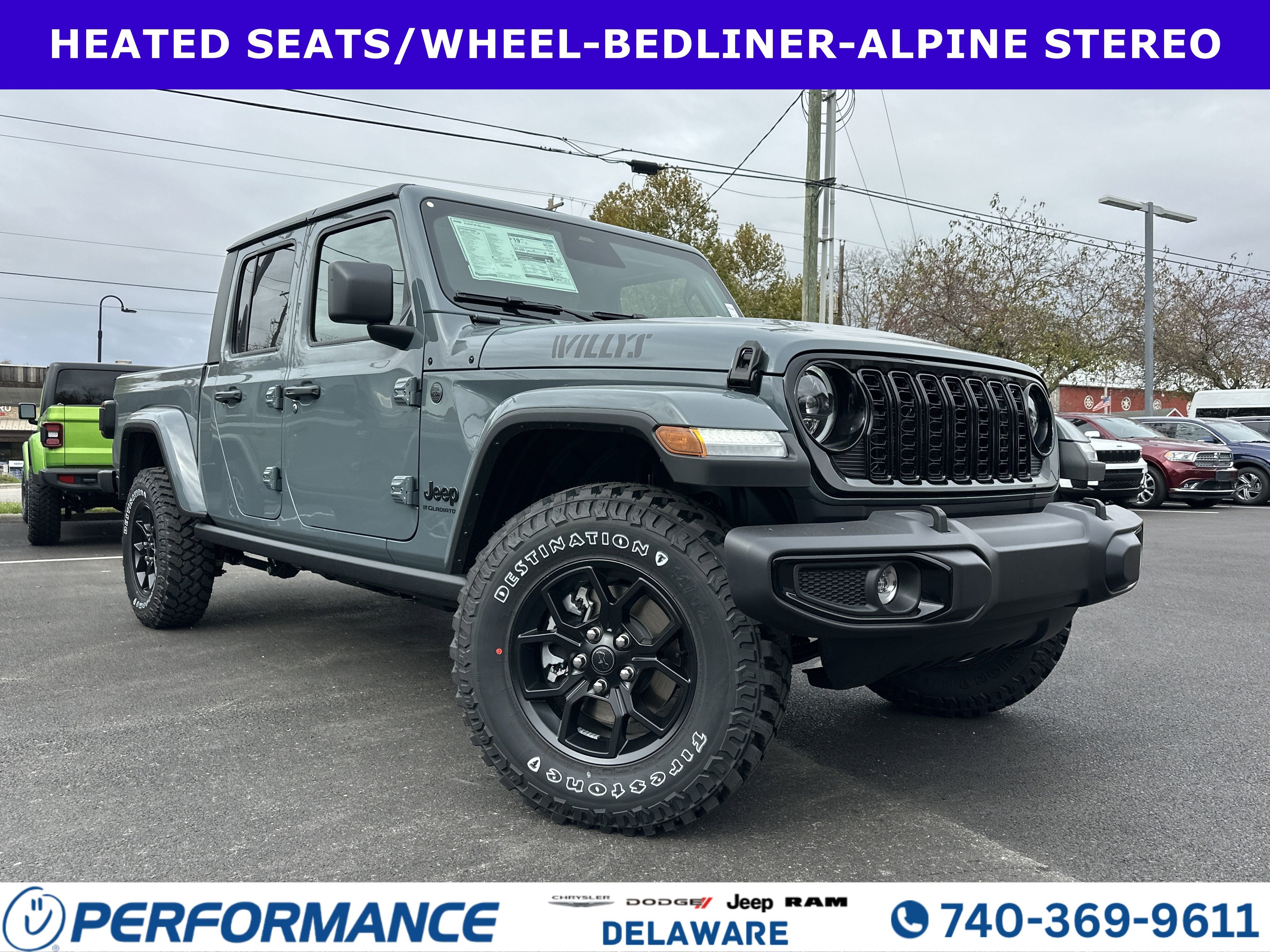 2026 Jeep Gladiator Willys in Anvil Clearcoat — front three-quarter view