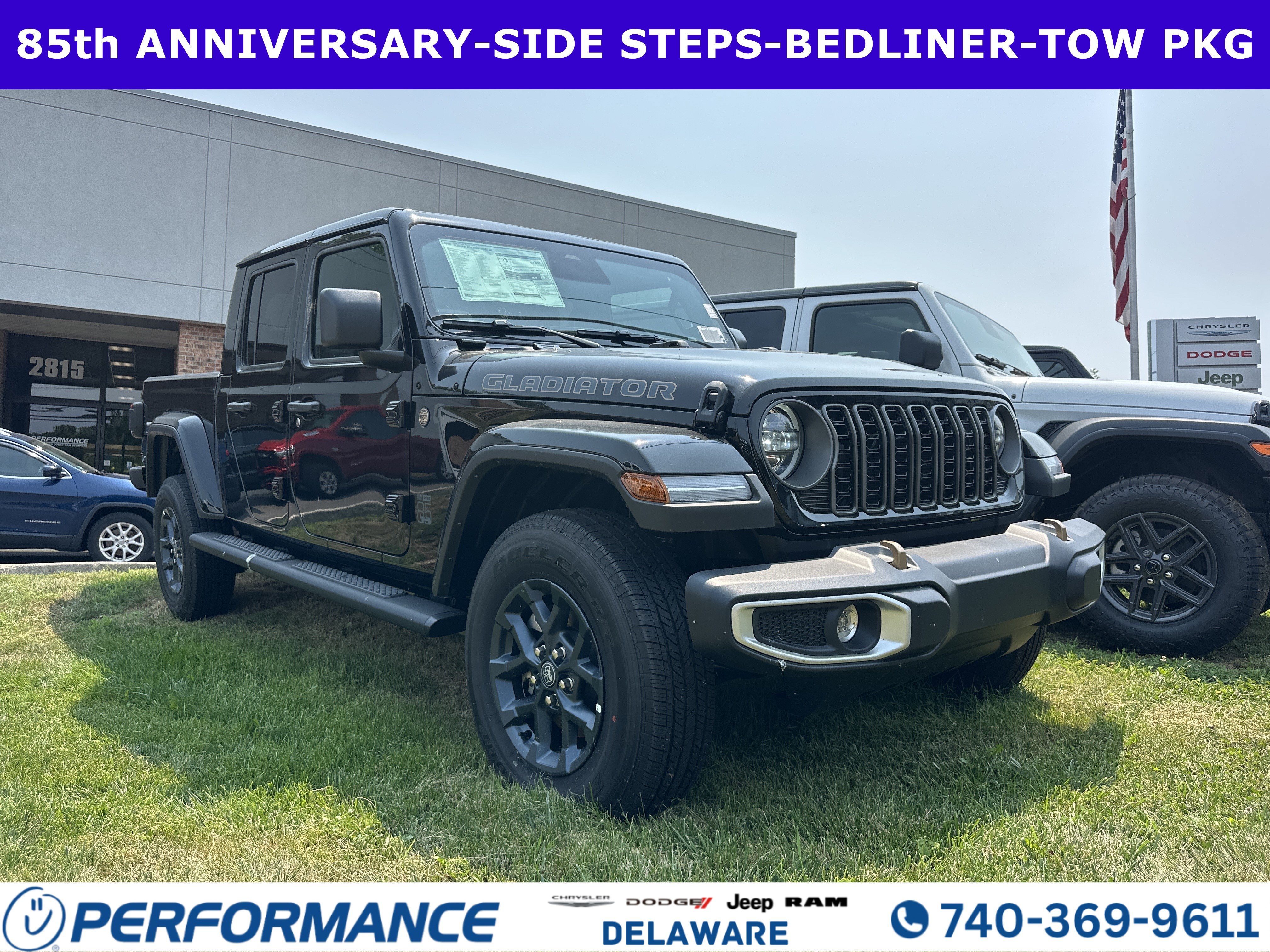 2026 Jeep Gladiator 85th Anniversary Edition in Black Clearcoat — front three-quarter view