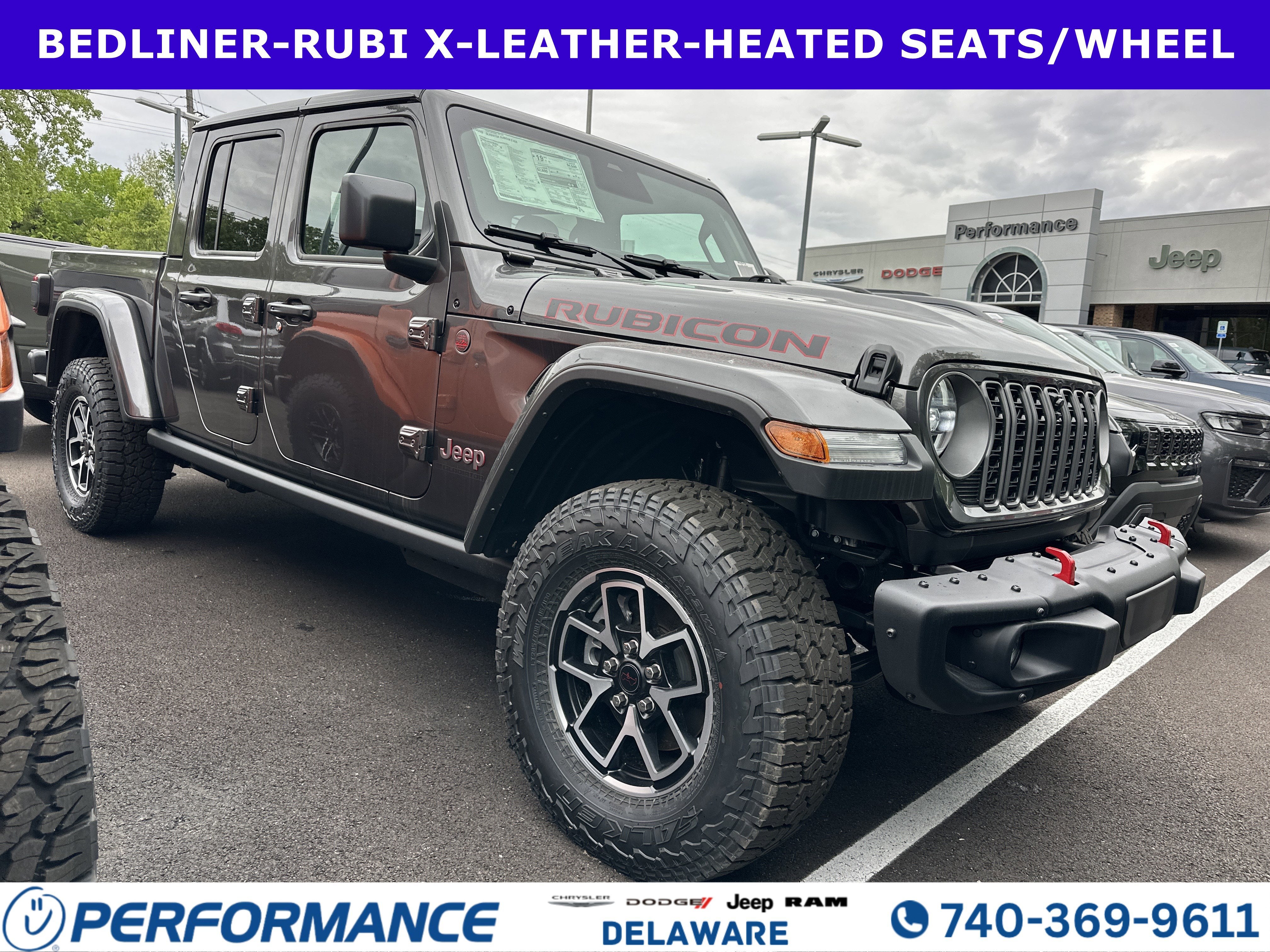 2026 Jeep Gladiator Rubicon X in Granite Crystal Metallic Clearcoat — front three-quarter view