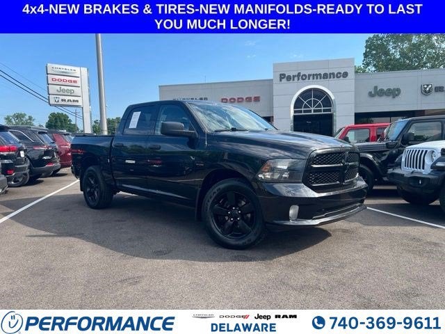2017 RAM 1500 Express in Brilliant Black Crystal Pearlcoat — front three-quarter view