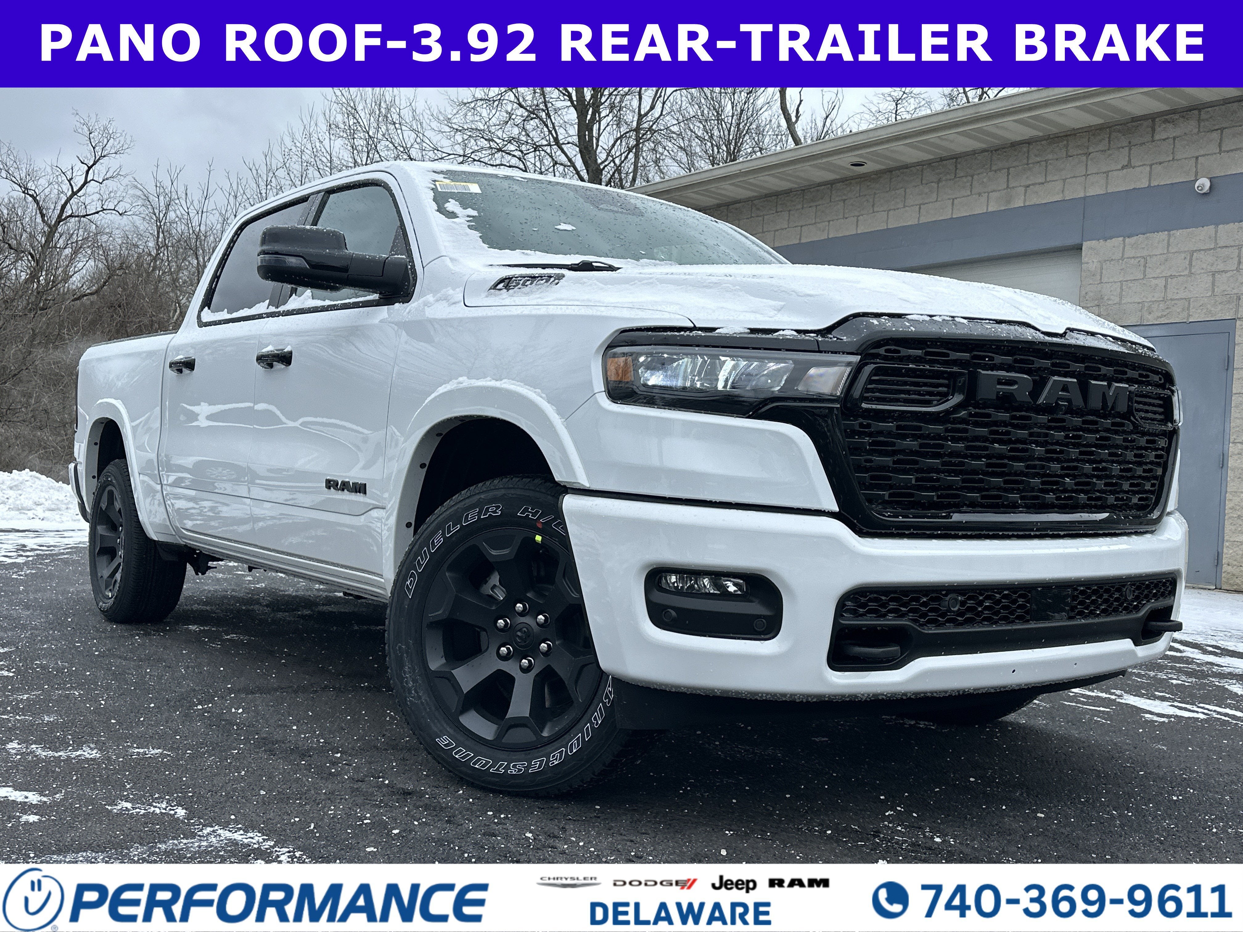 2026 RAM 1500 Big Horn in Bright White Clearcoat — front three-quarter view