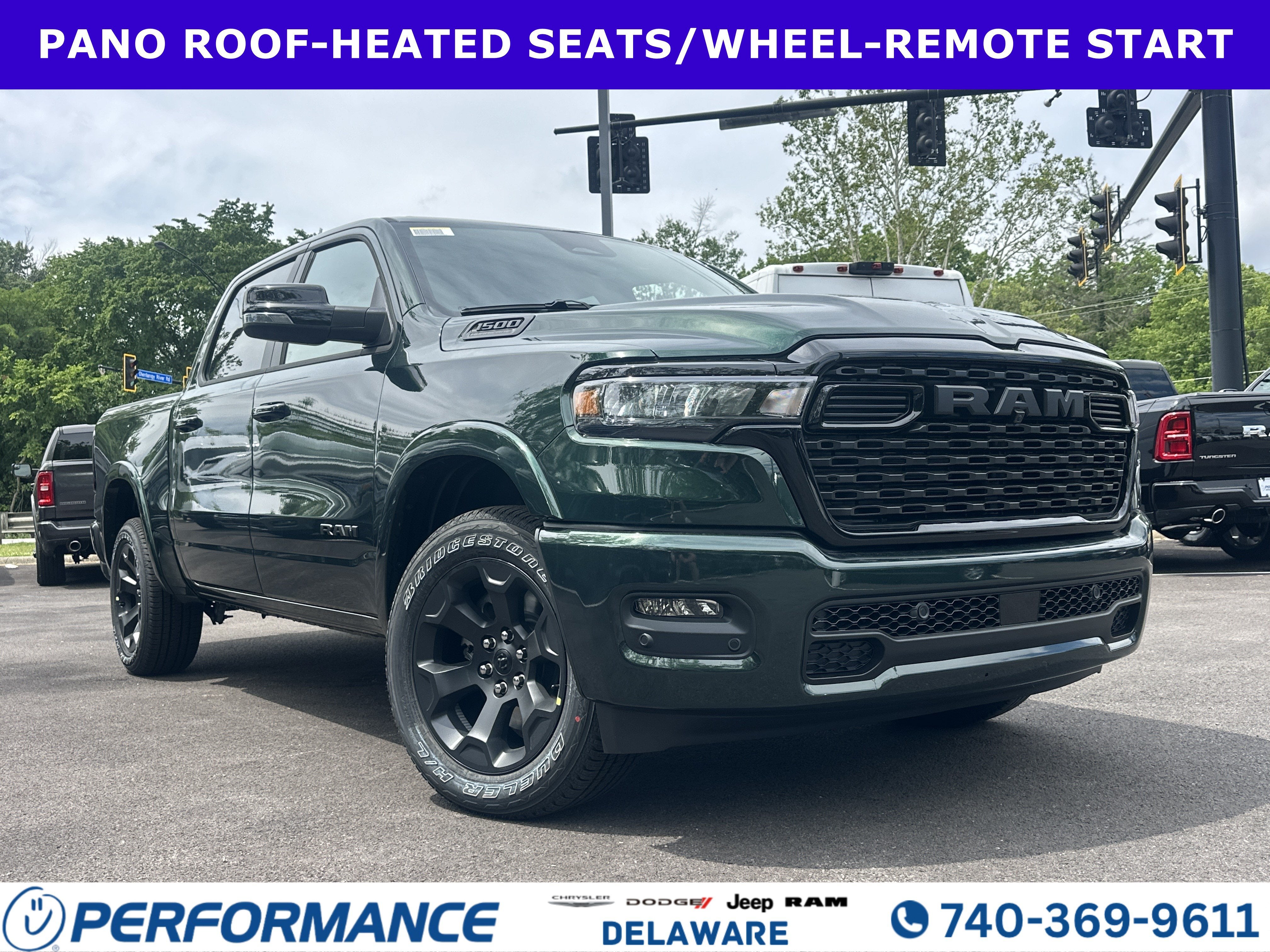 2026 RAM 1500 Big Horn in Serrano Green Metallic — front three-quarter view
