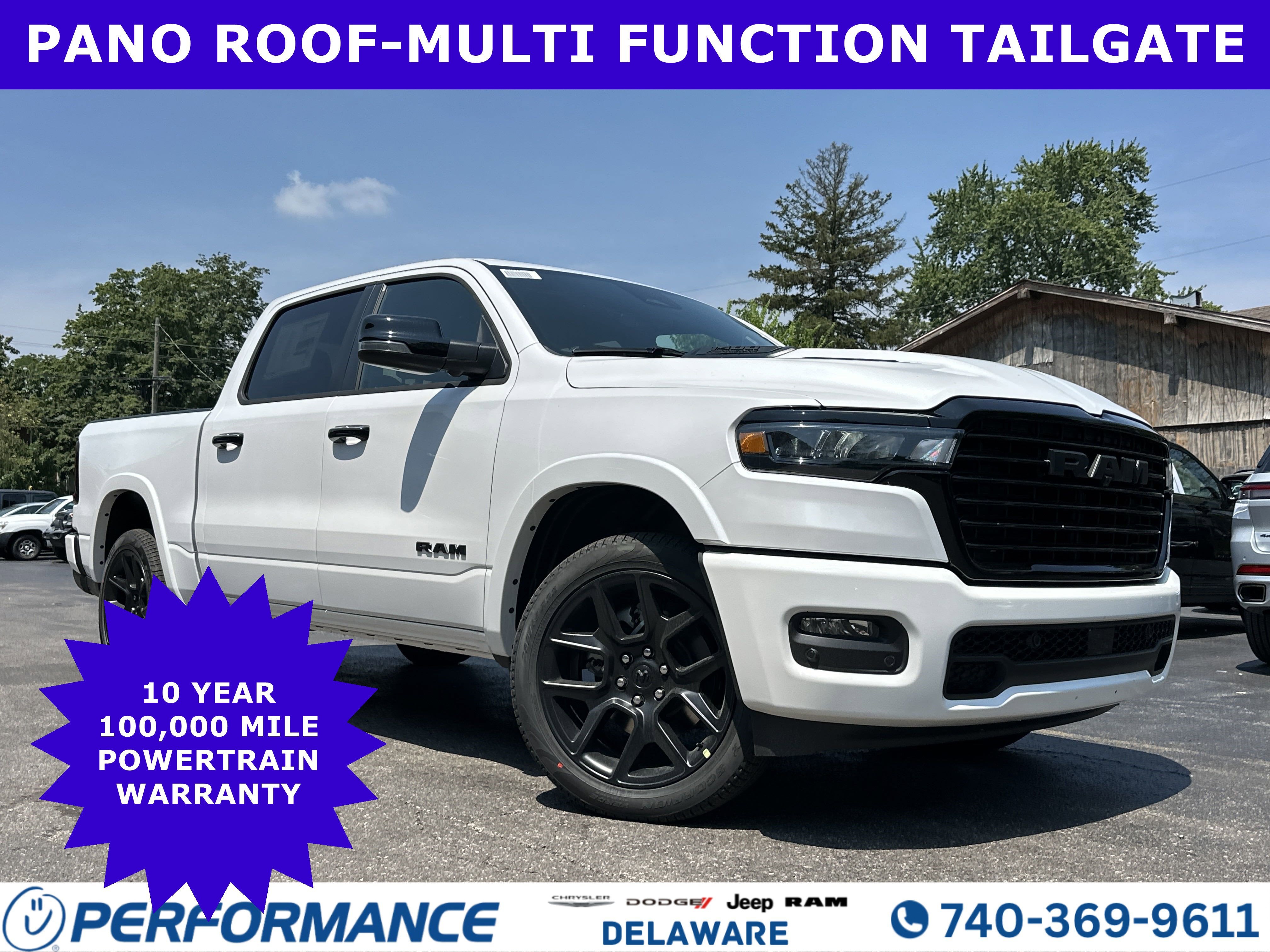 2026 RAM 1500 Laramie in Ivory White Tri-Coat Pearlcoat — front three-quarter view