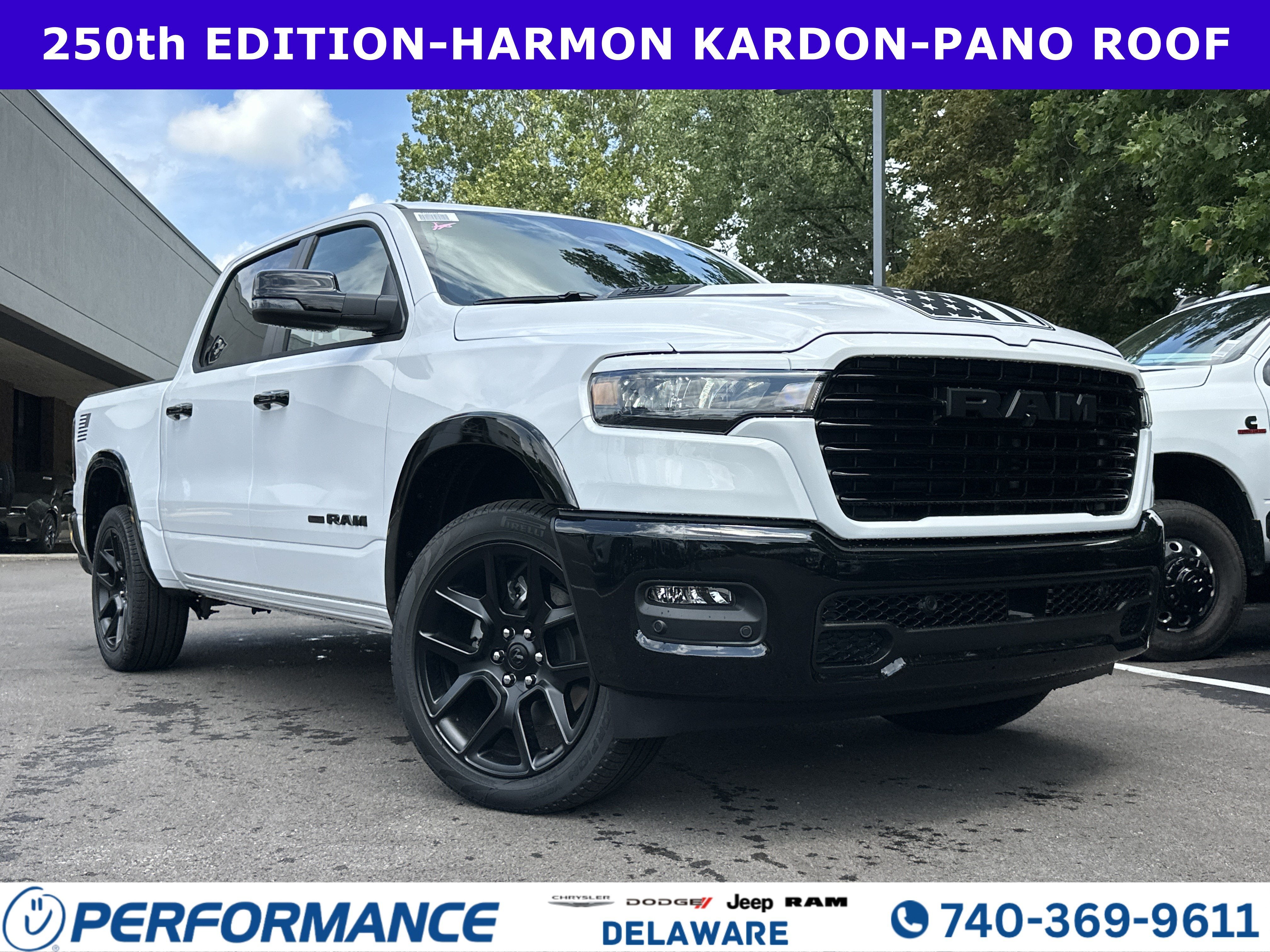 2026 RAM 1500 Laramie in Bright White Clearcoat — front three-quarter view