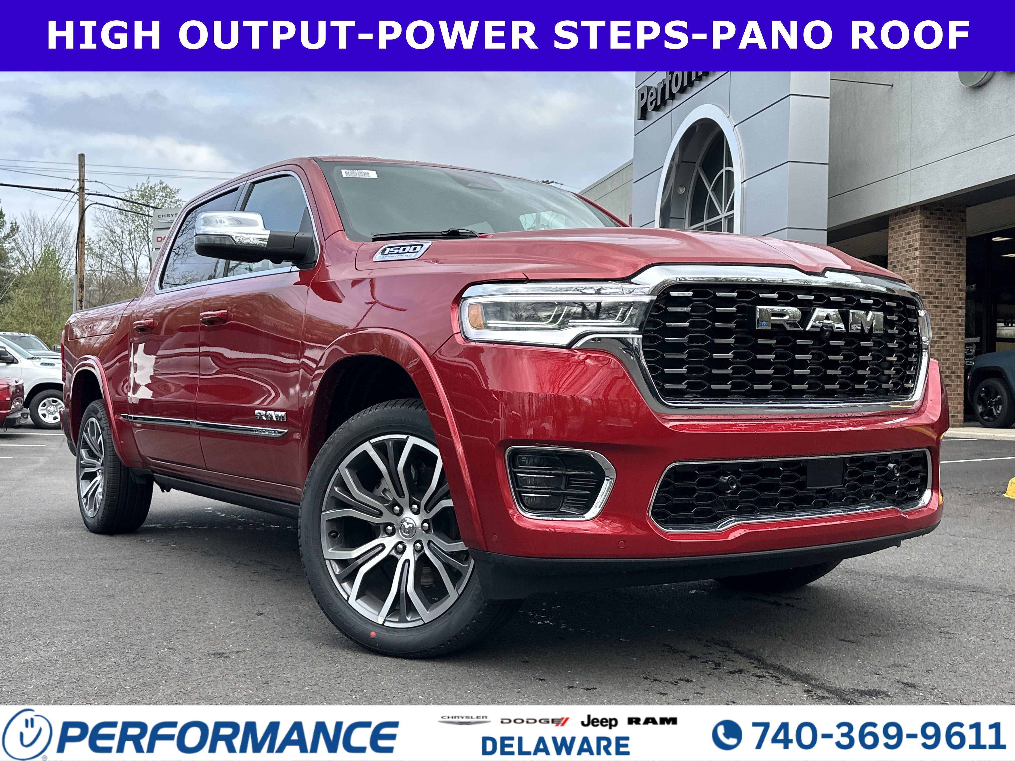 2026 RAM 1500 Tungsten in Molten Red Pearlcoat — front three-quarter view