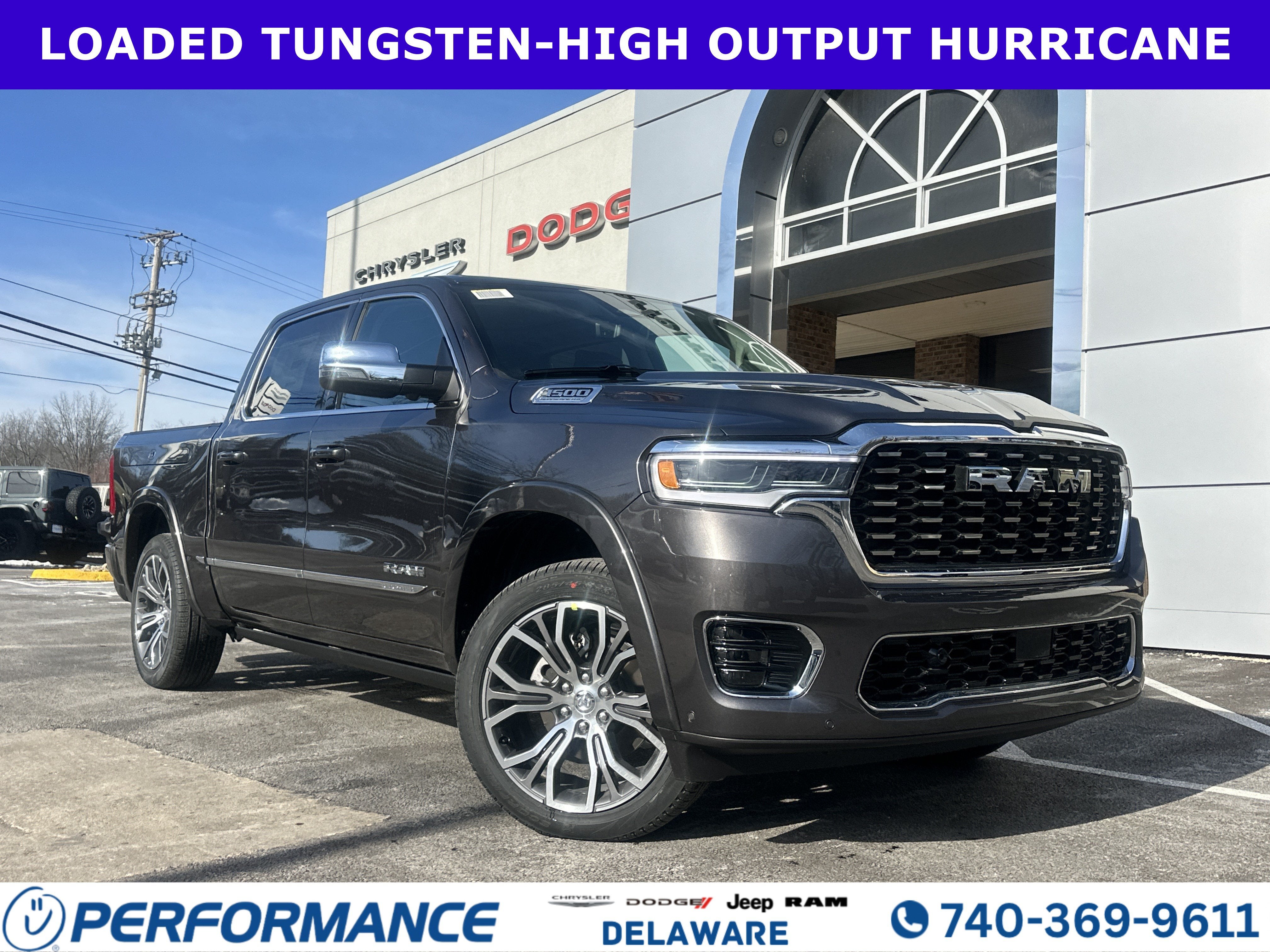 2026 RAM 1500 Tungsten in Granite Crystal Metallic Clearcoat — front three-quarter view