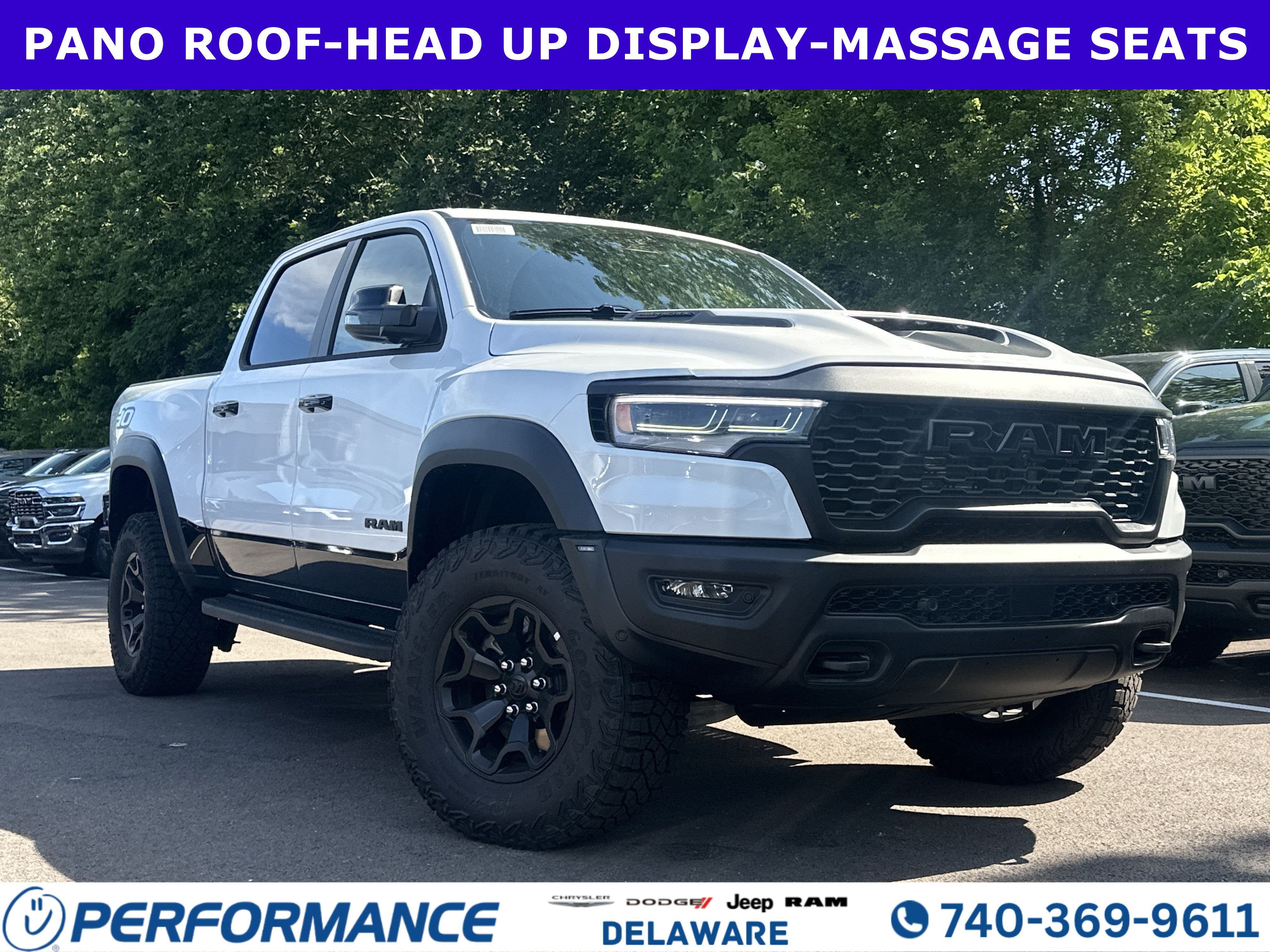 2026 RAM 1500 RHO in Bright White Clearcoat — front three-quarter view