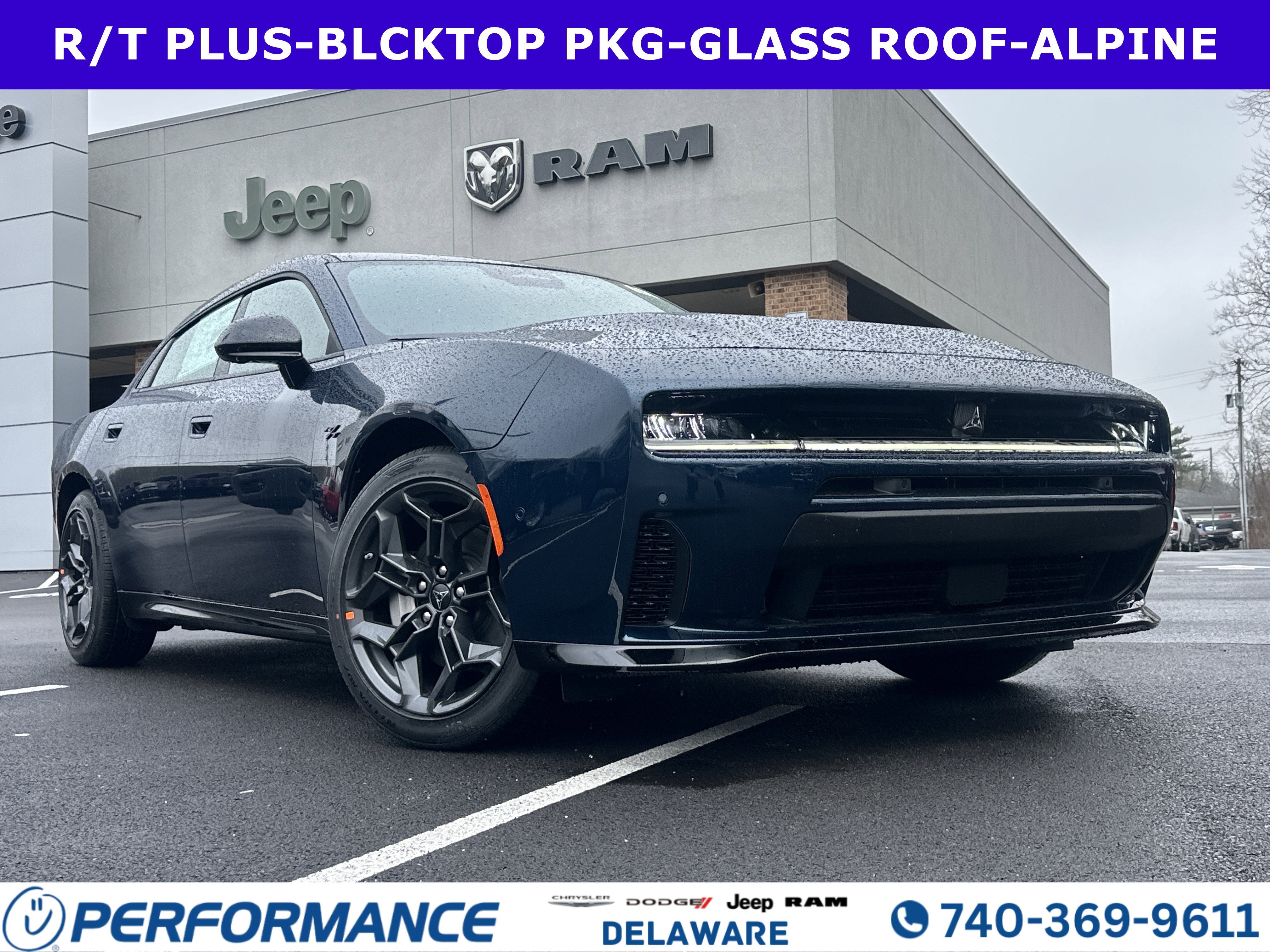 2026 Dodge Charger R/T Plus in After Dark — front three-quarter view