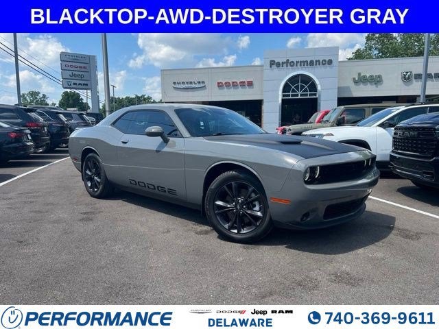 2023 Dodge Challenger SXT in Destroyer Gray Clearcoat — front three-quarter view