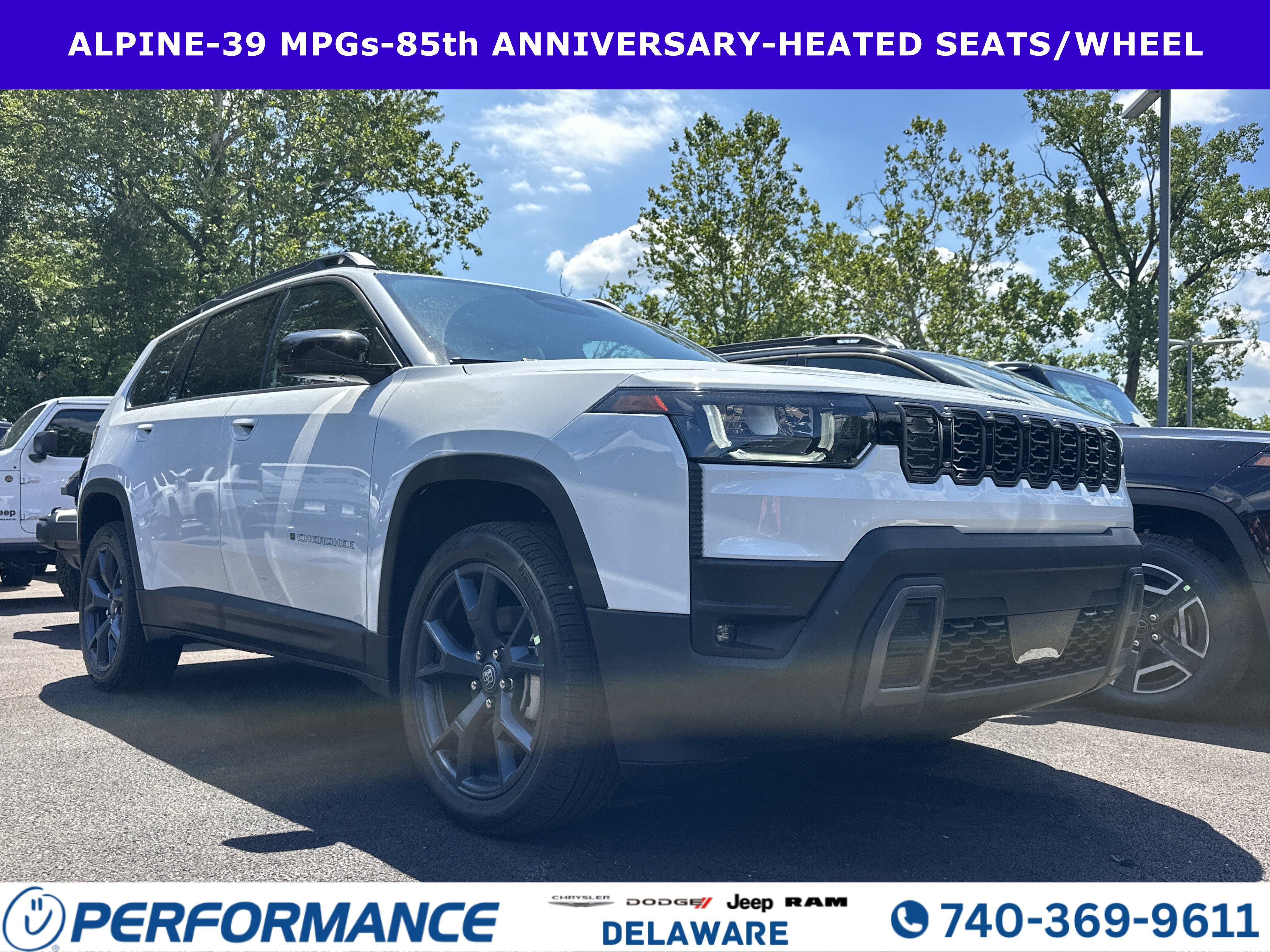 2026 Jeep Cherokee 85th Anniversary in Bright White Clearcoat — front three-quarter view