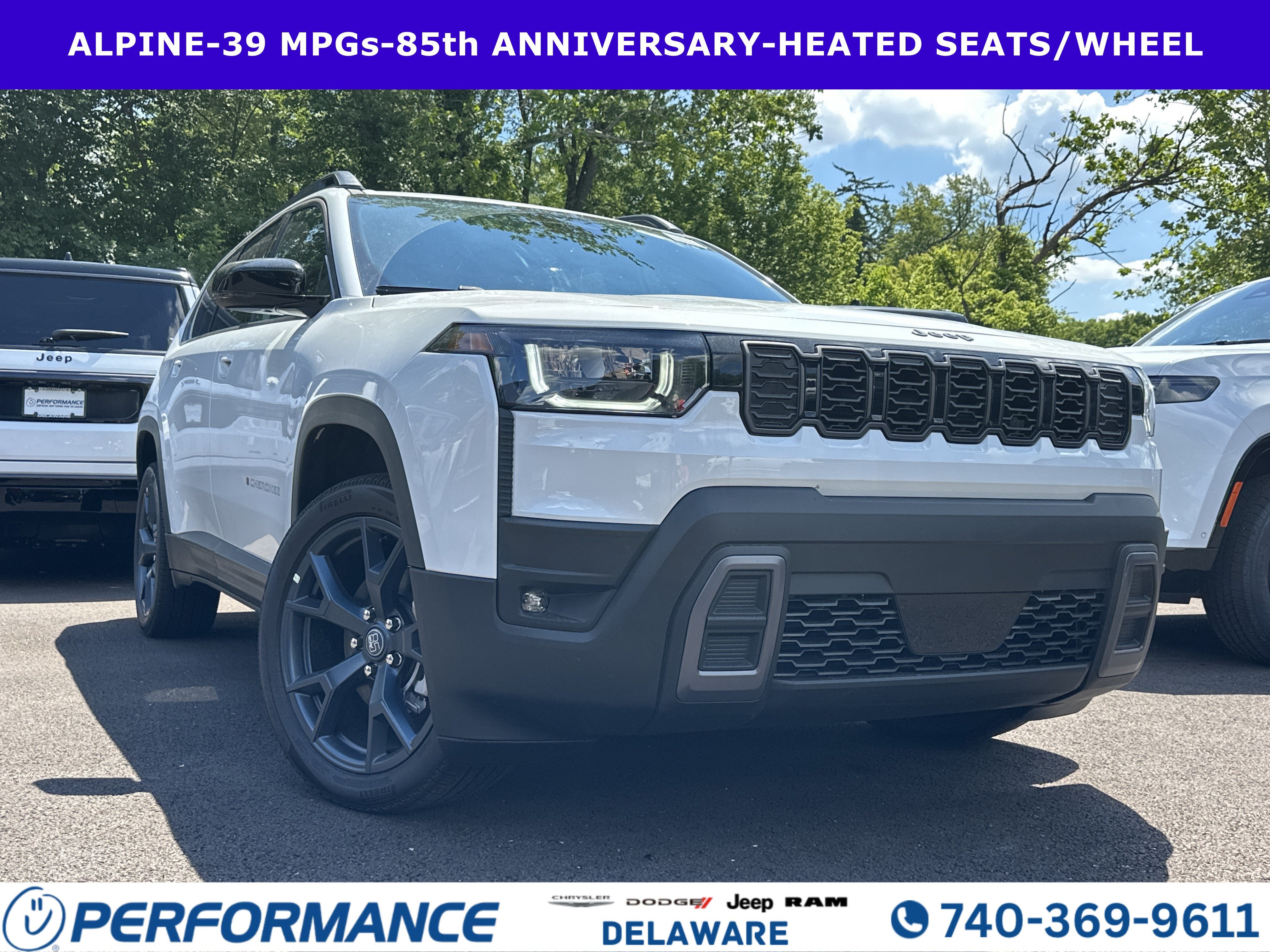 2026 Jeep Cherokee 85th Anniversary in Bright White Clearcoat — front three-quarter view