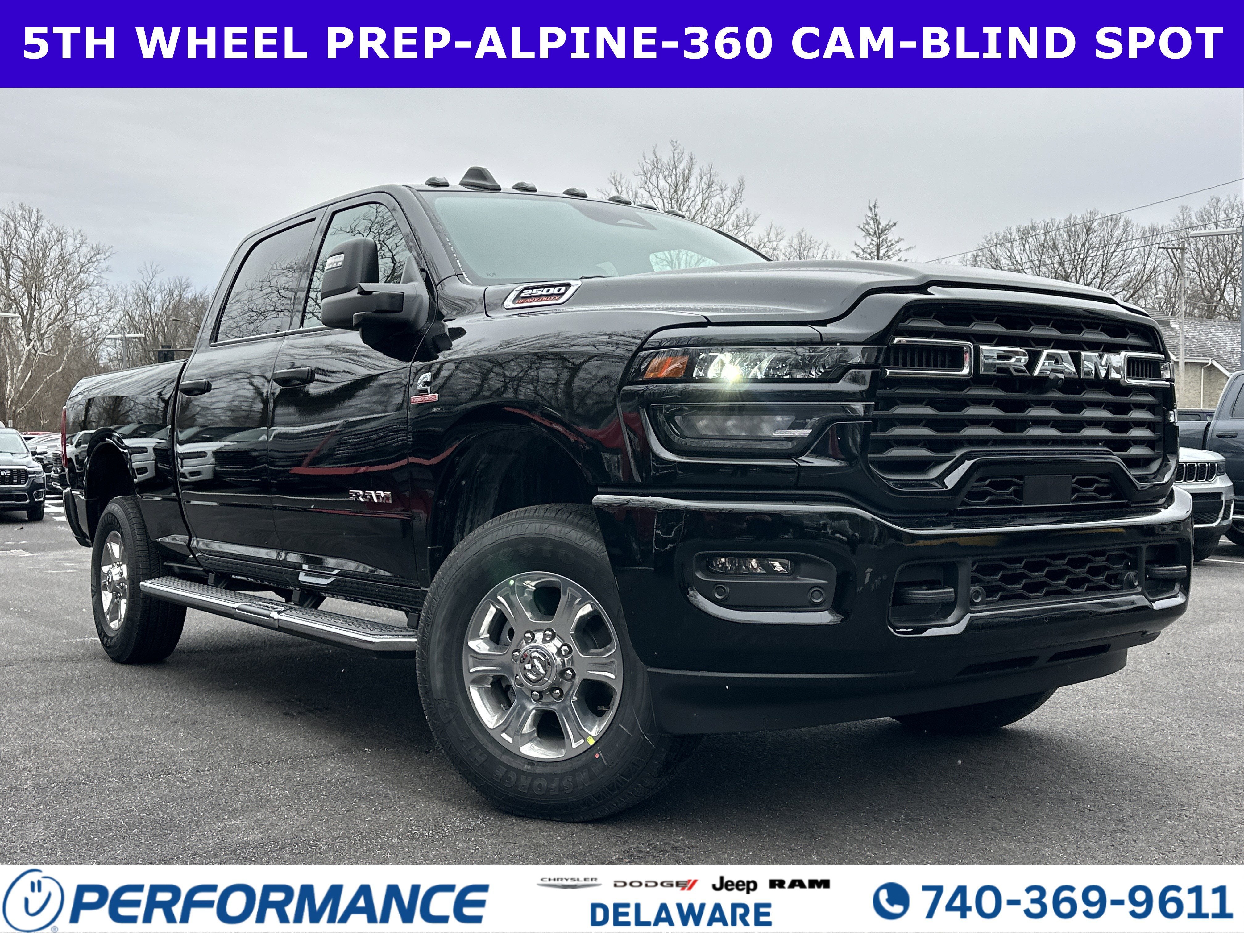 2026 RAM 2500 Big Horn in Diamond Black Crystal Pearlcoat — front three-quarter view