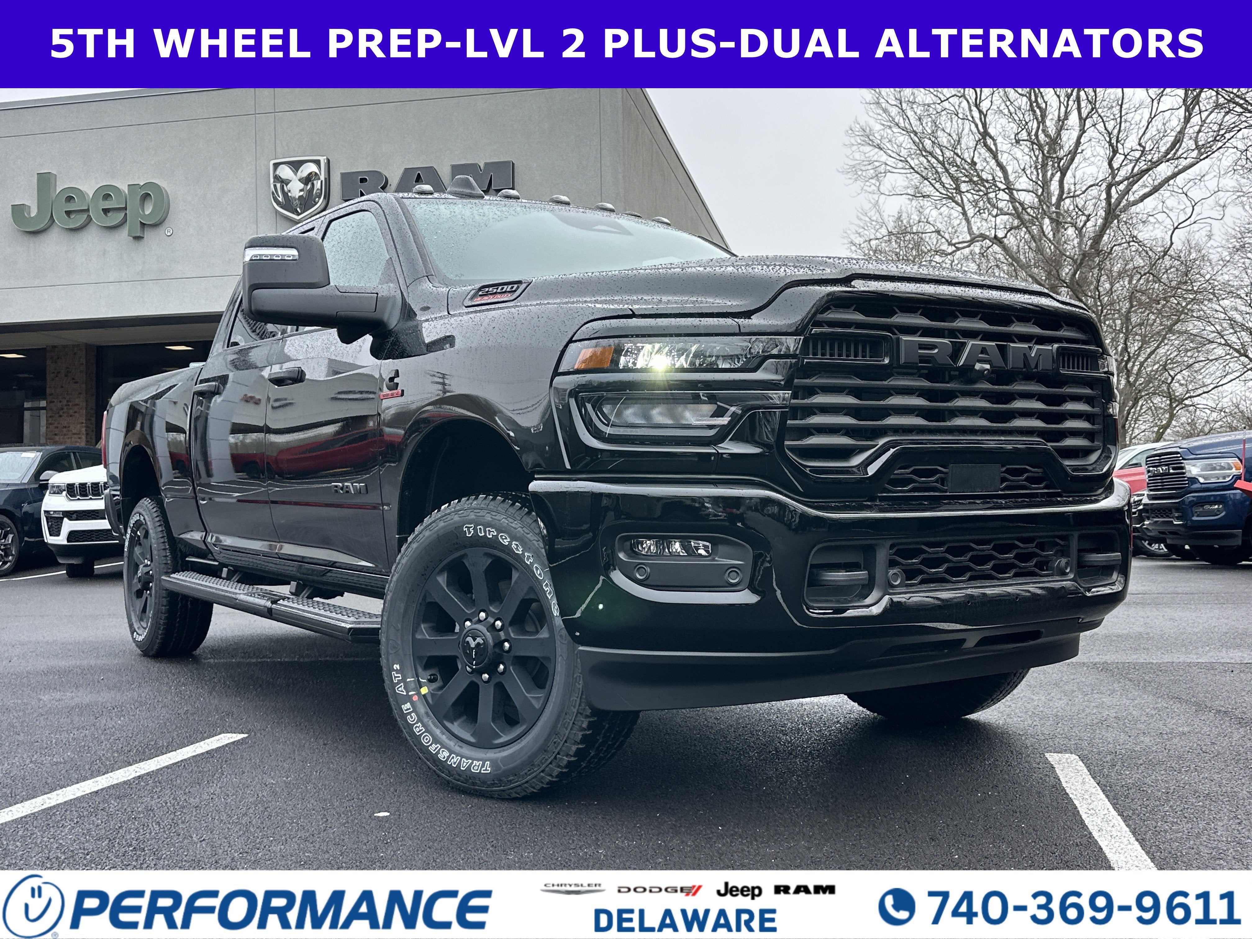 2026 RAM 2500 Big Horn in Diamond Black Crystal Pearlcoat — front three-quarter view