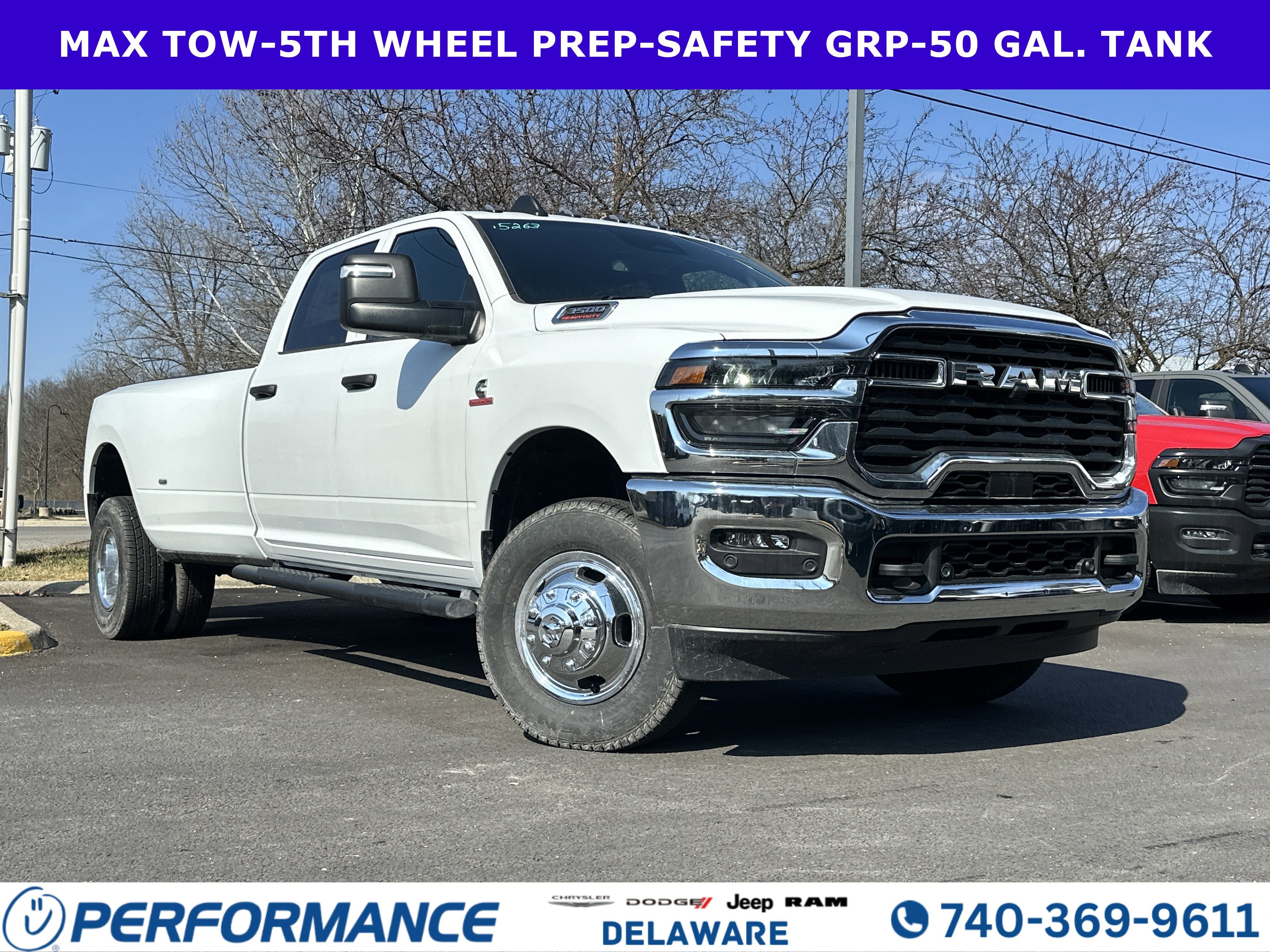 2026 RAM 3500 Tradesman in Bright White Clearcoat — front three-quarter view